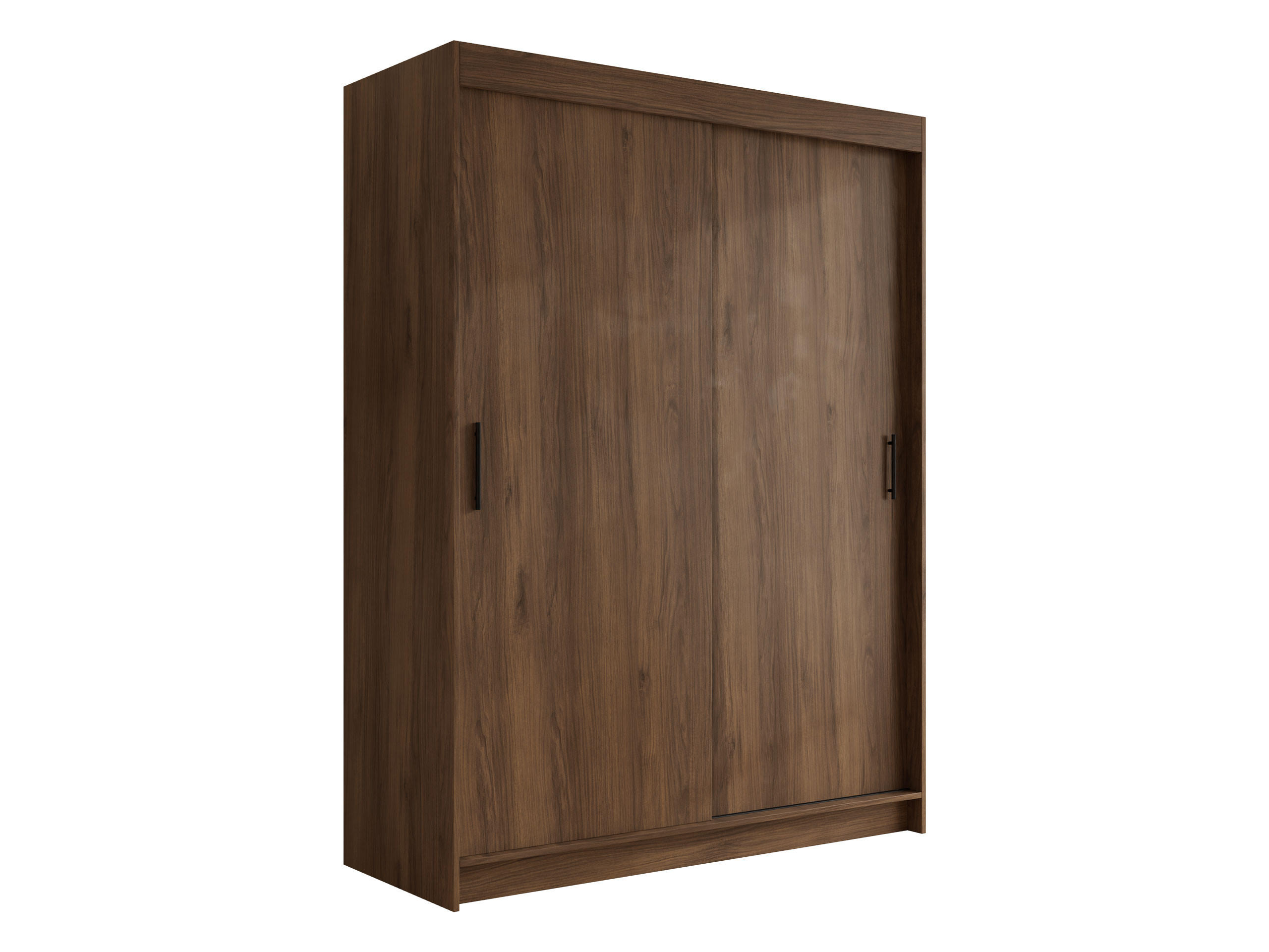 SCHIEBETÜRENSCHRANK Infinity I 150 - Nussbaumfarben/Schwarz, Holzwerkstoff/Kunststoff (150/200/58cm) - MIRJAN24