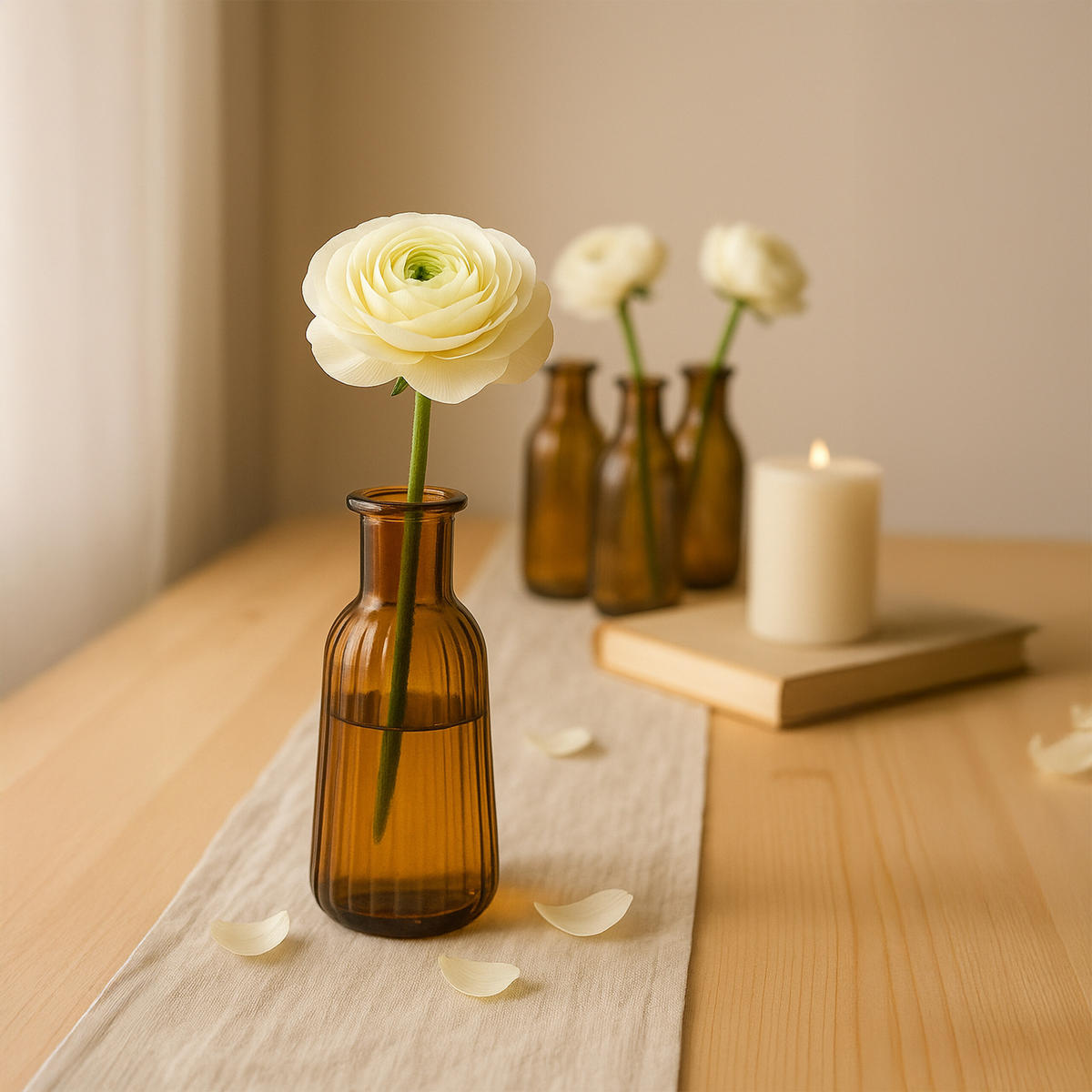 10xVASEN - Braun, Glas (14.5cm) - Relaxdays