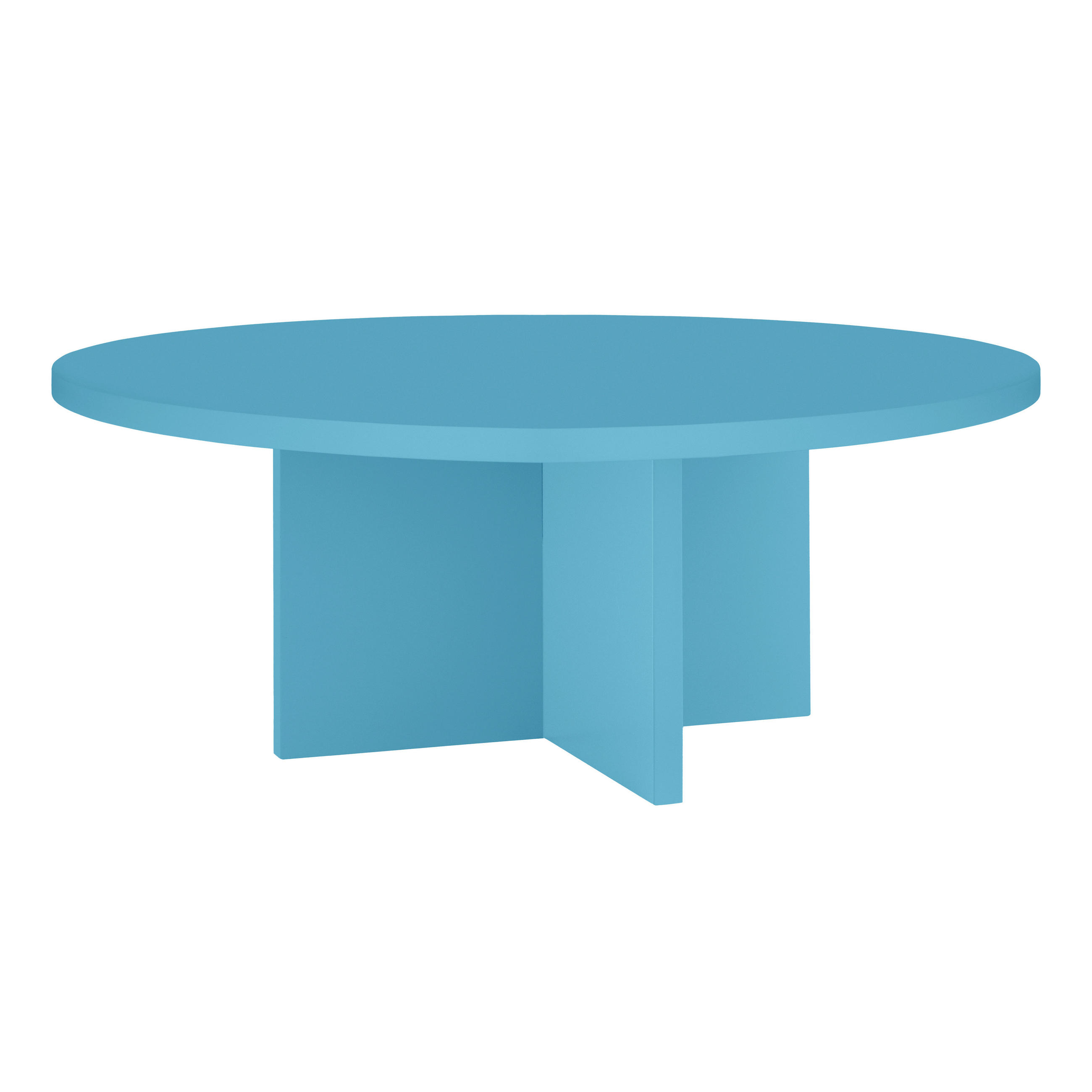 COUCHTISCH Runder, MDF-Platte 3 cm stark, Cornish Blau, 100 cm - Hellblau, Holzwerkstoff (100/100/42cm) - RNT By Really Nice Things