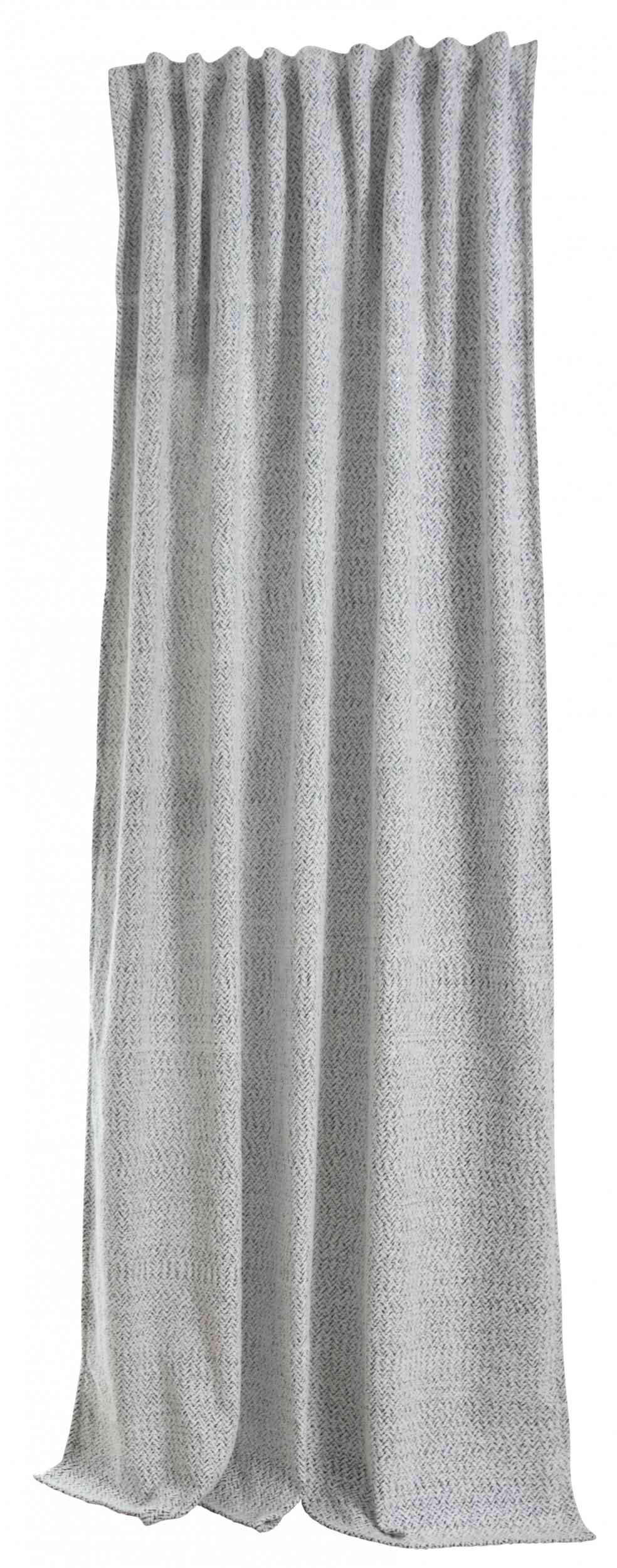 VORHANG CHENILLE MONTANA HxB 245x140 cm Weiß Schwarz - Weiß, Textil (140/245cm) - Gardinenbox