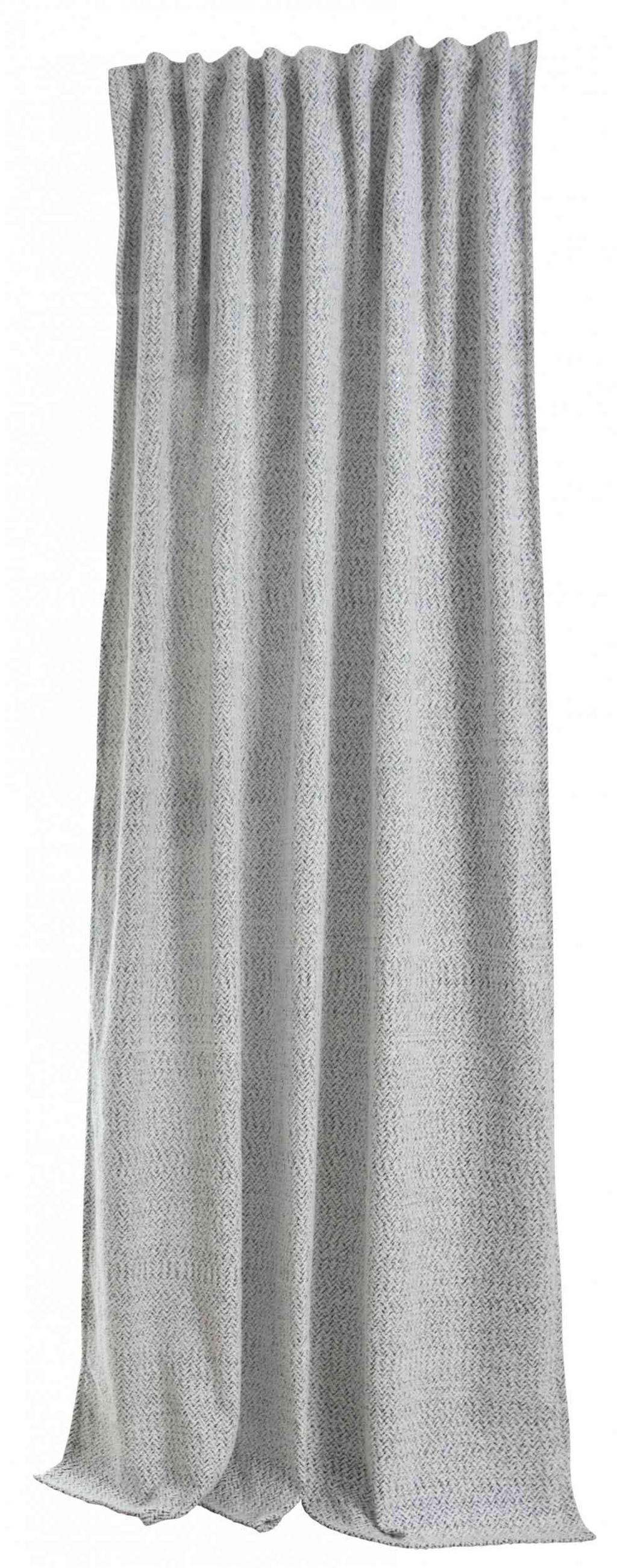 VORHANG CHENILLE MONTANA HxB 245x140 cm Weiß Schwarz - Weiß, Textil (140/245cm) - Gardinenbox