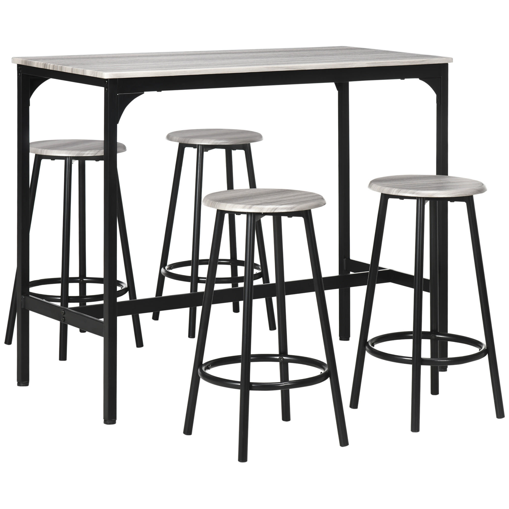ComfortXL Bartisch-Set Grau 110x89.5x50 cm