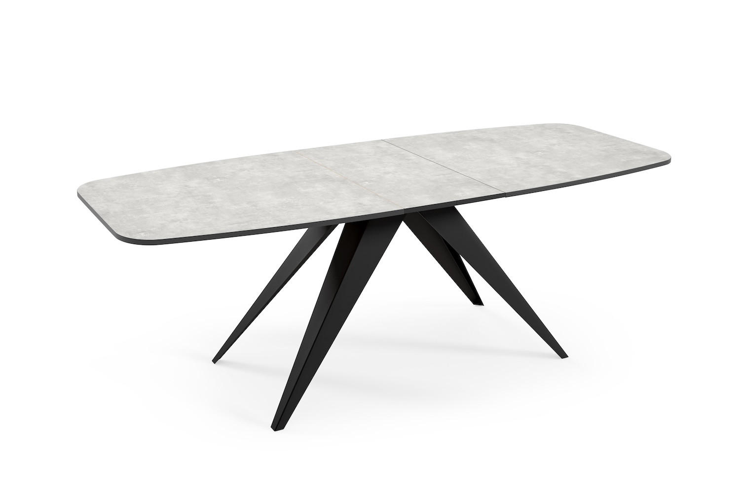 ESSTISCH Ferro Bellato Grau / Schwarz 180/220 / 90 / 76cm - Schwarz/Grau, Holz/Holzwerkstoff (180/90/76cm) - Feldmann-Wohnen
