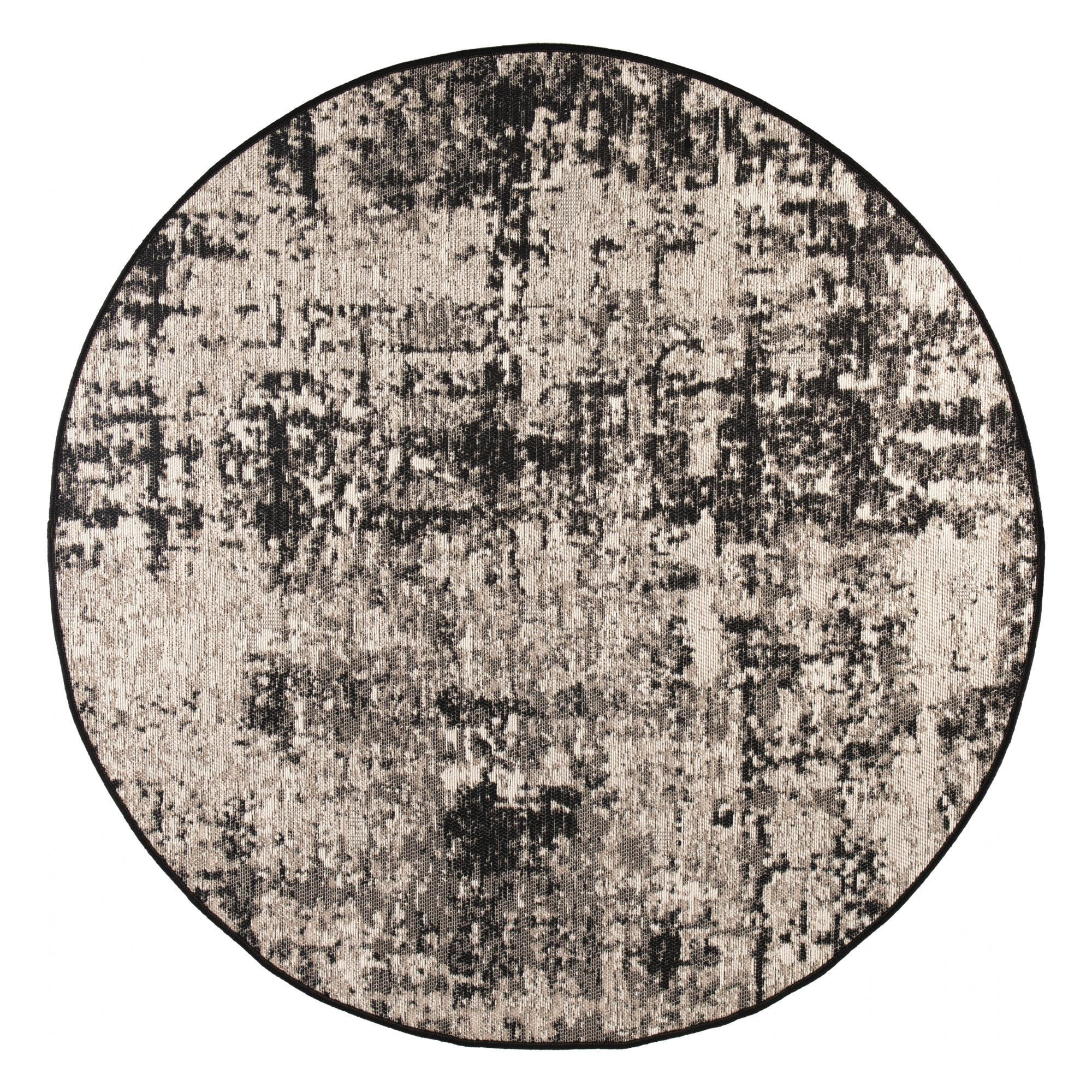 OUTDOOR-TEPPICH Catania 2 schwarz durchmesser 200 cm - Schwarz, Textil (200/1cm) - Vivaraise