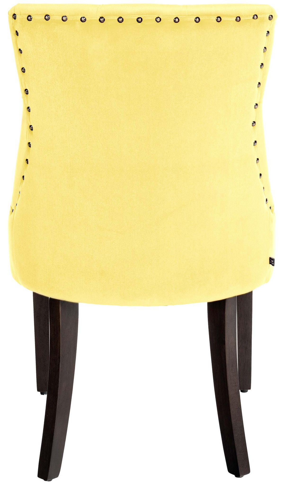 STUHL Samt gelb - Gelb, Holz/Textil (55/92/58cm) - CLP