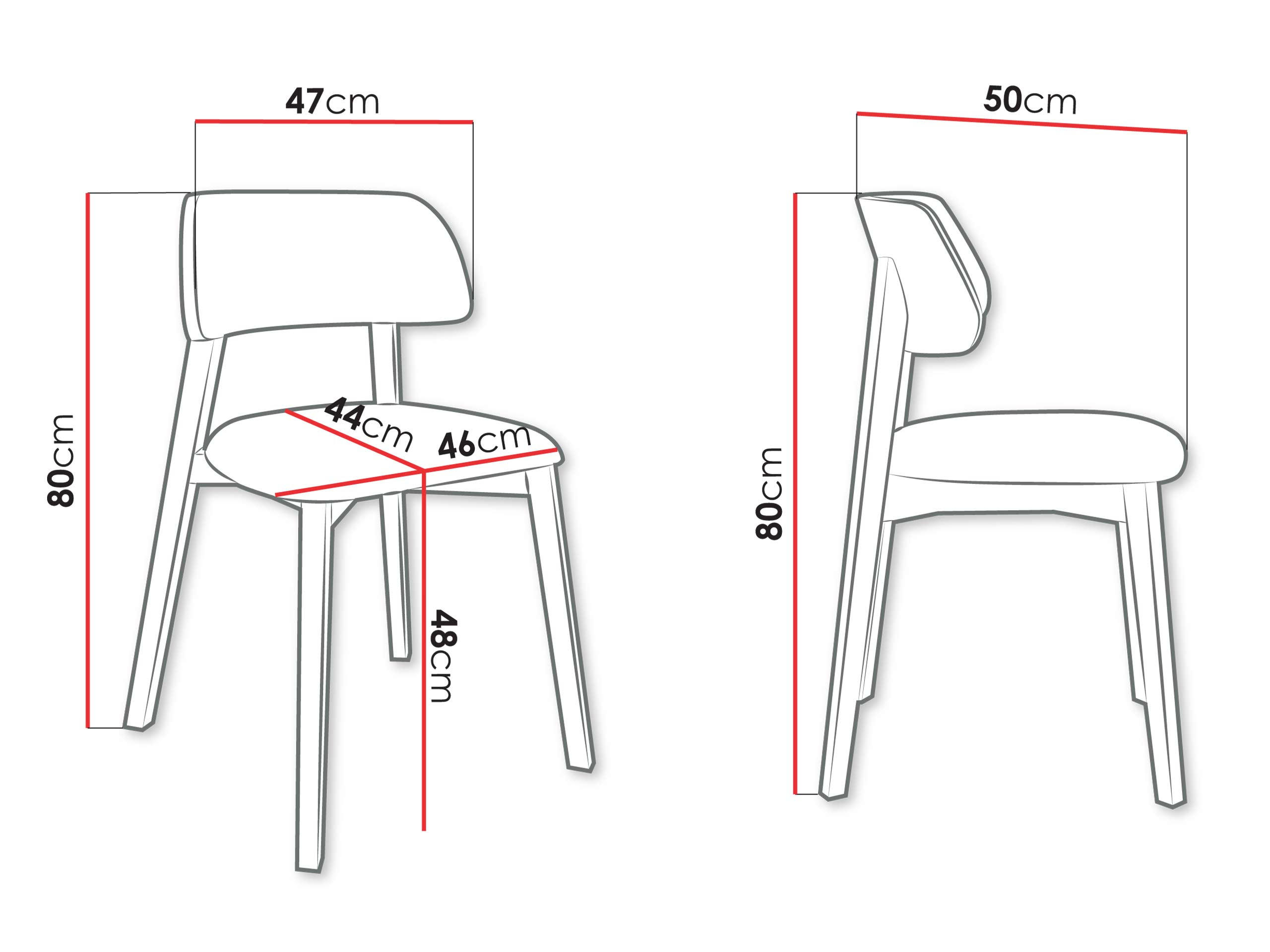 Thumbnail - Mirjan24 Polsterstuhl, Dunkelgrau, Schwarz, Textil, 1-Sitzer, 47x80x50 cm, Esszimmer, Stühle, Esszimmerstühle, Vierfußst...