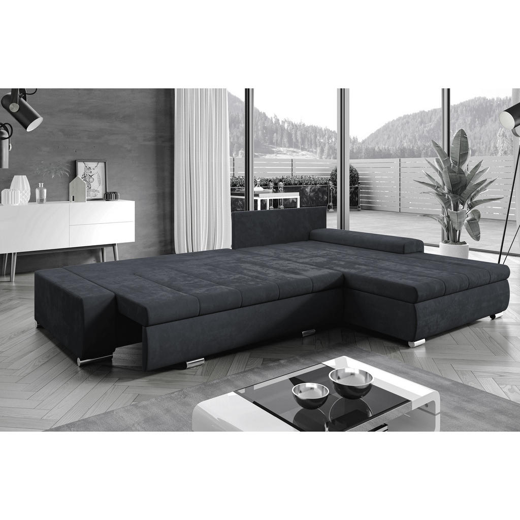 Thumbnail - AX Living Ecksofa, Hellgrau, Textil, Uni, 5-Sitzer, Füllung: Polyurethan (Pur), L-Form,L-Form, kugelförmig, 297x210 cm, ...