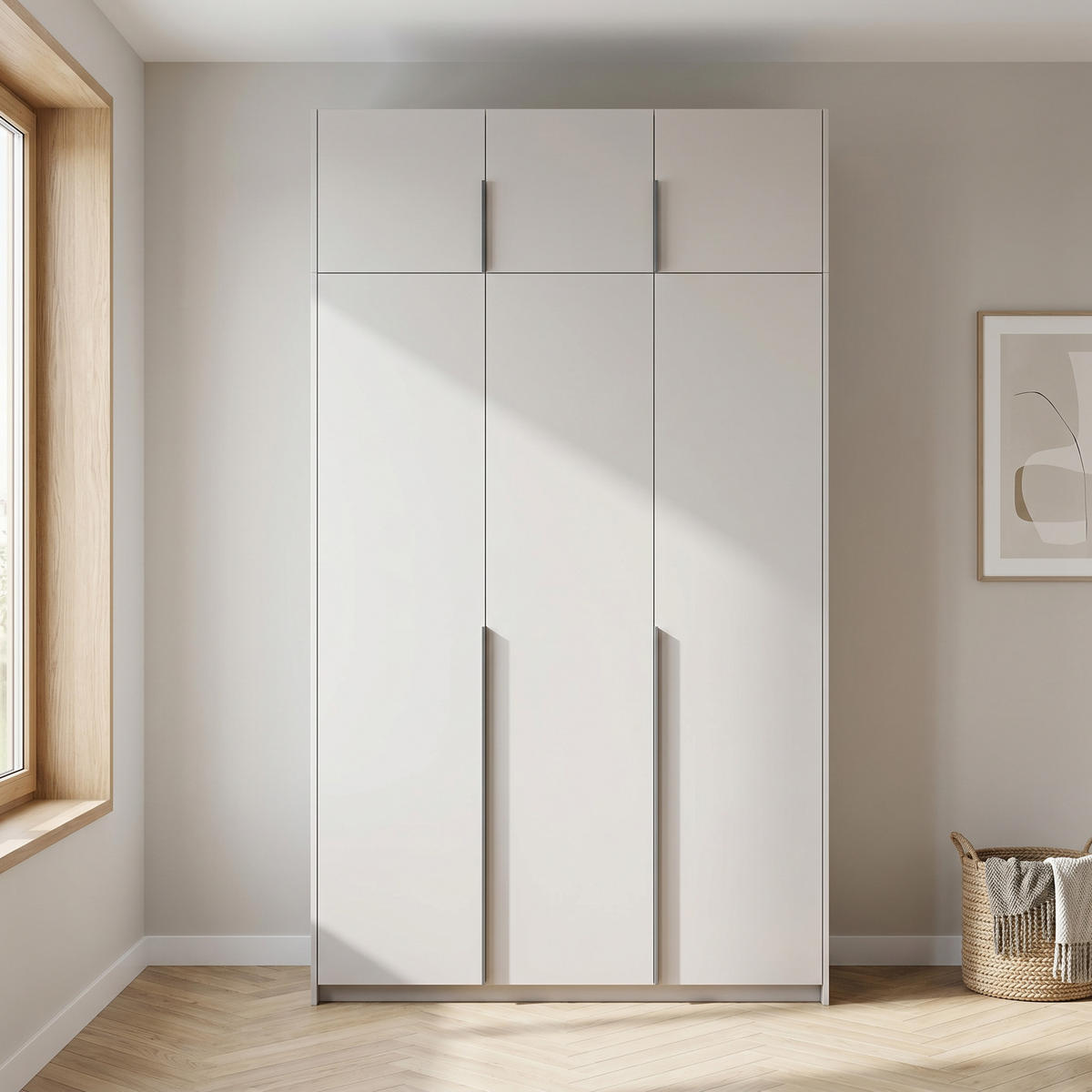 DREHTÜRENSCHRANK AMARA 148/250/58cm 3-türig Kaschmir - Kaschmir, Holzwerkstoff (148/250/58cm) - MASSENO