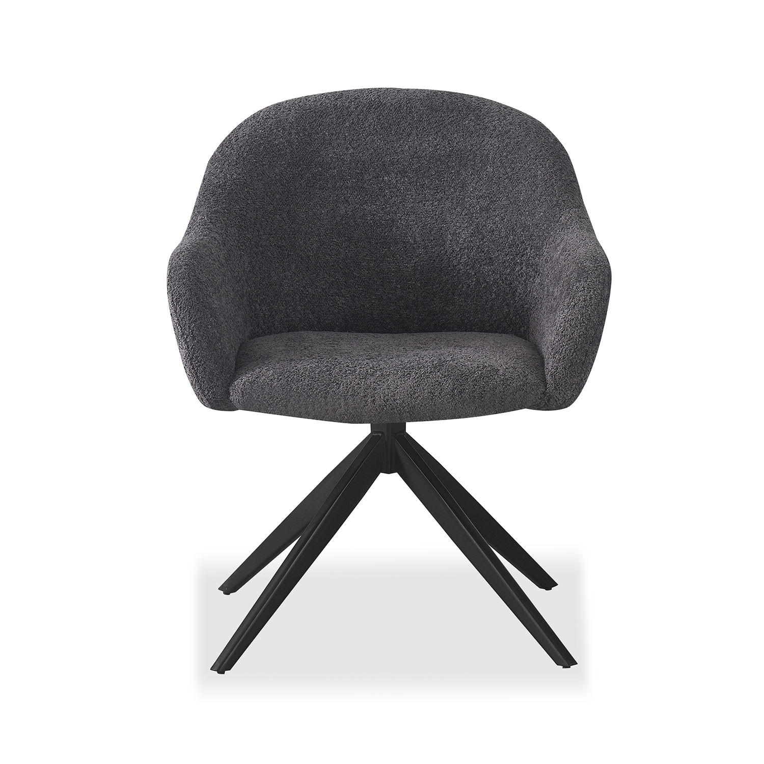 SESSEL LENA Anthrazit - Anthrazit, Leder/Textil (65/80/64cm) - B&D Home