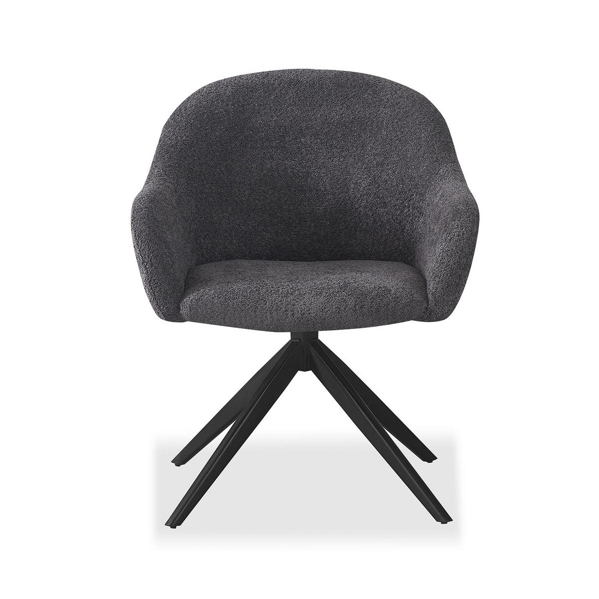 SESSEL LENA Anthrazit - Anthrazit, Leder/Textil (65/80/64cm) - B&D Home