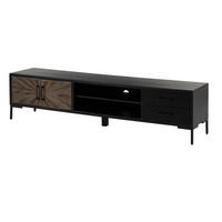 TV-BOARD Sheesham 210x45x50 schwarz lackiert SUN #107 - Schwarz, Holz (210/50/45cm) - Massivmoebel24