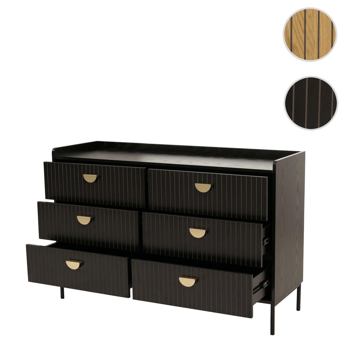 KOMODA Černá - černá, dřevo (120/80/44cm) - MCW