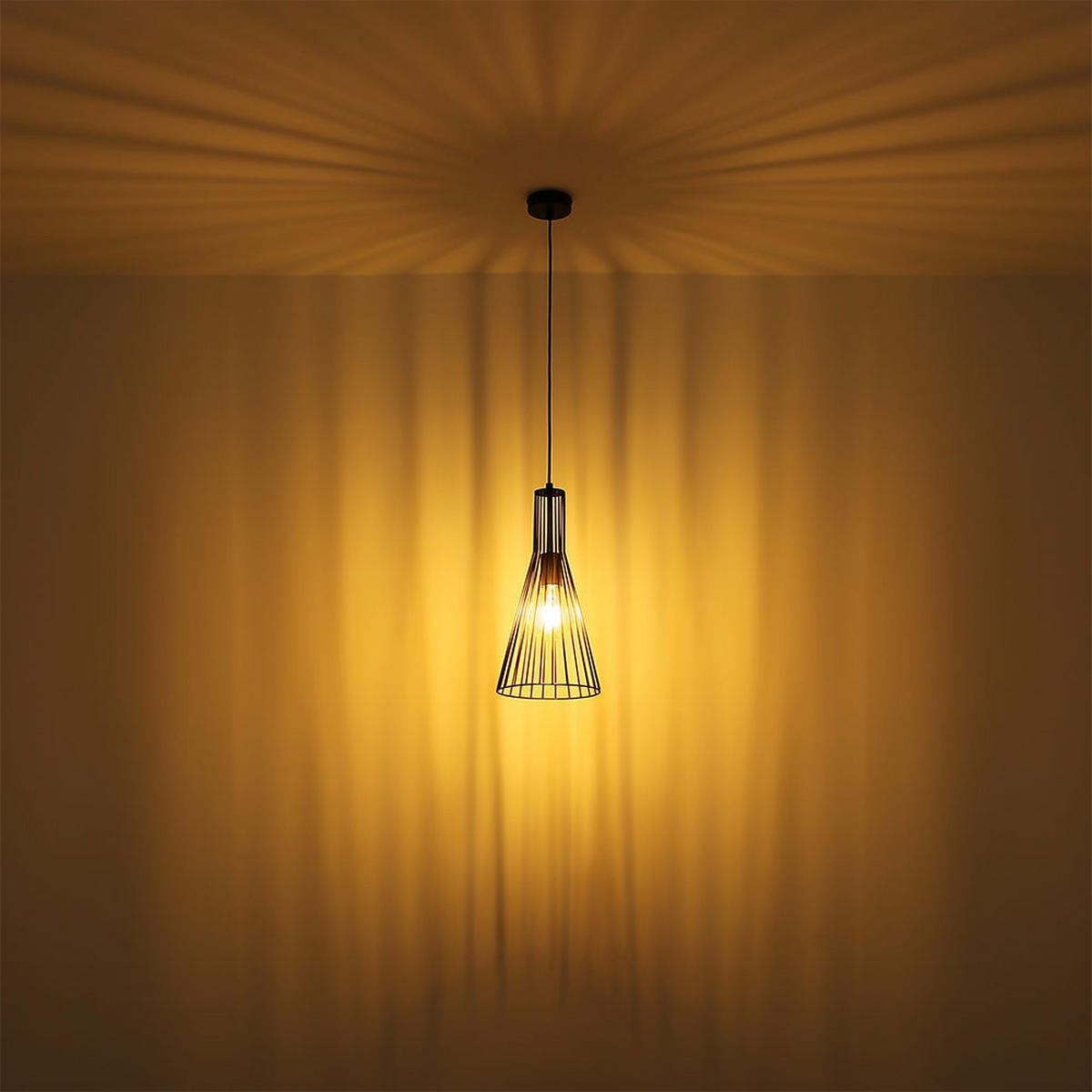 LED HÄNGELEUCHTE Metall Schwarz altmessing - Schwarz, Metall (20/20/120cm) - Globo Lighting