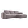 ECKSOFA mit Schlaffunktion Samt Stoff Violett - Lila/Flieder, Kunststoff/Textil (258/160cm) - Makamii