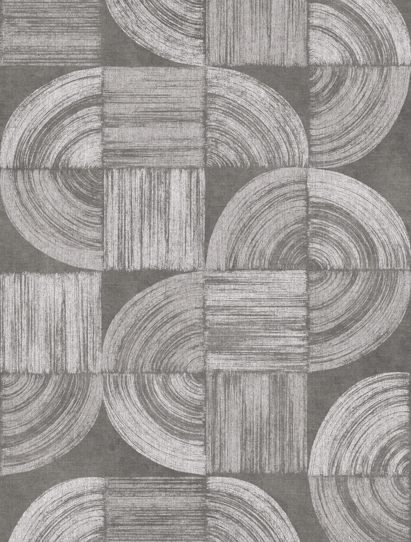 FOTOTAPETE grafische Linien 212 x 280 cm - Grau, Papier (212/280cm) - Sanders & Sanders
