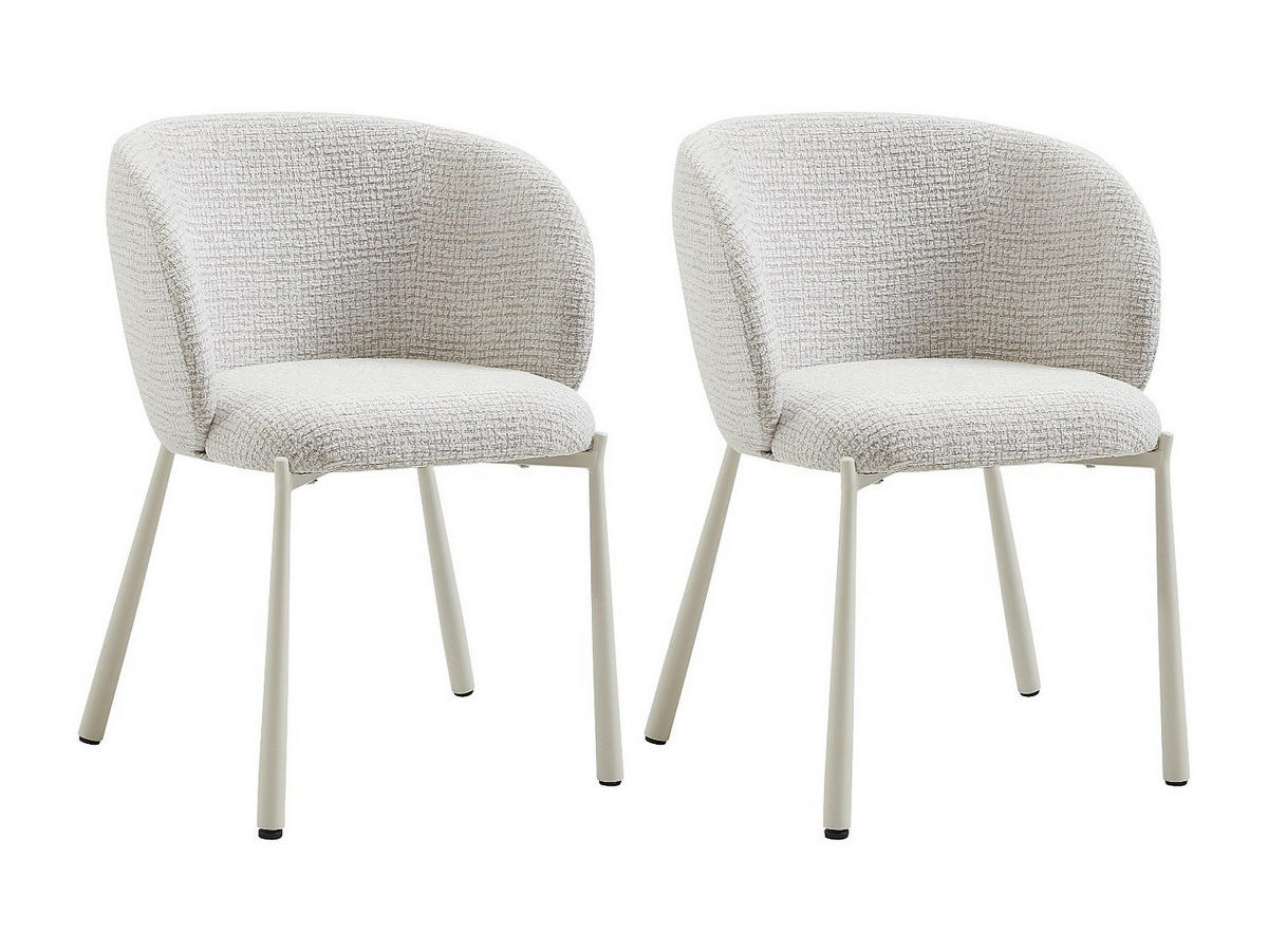 STUHL - 59 x 56.5 - stoff - cremefarben Sijola - Creme, Textil/Metall (59/78.5/56.5cm) - Vente-Unique