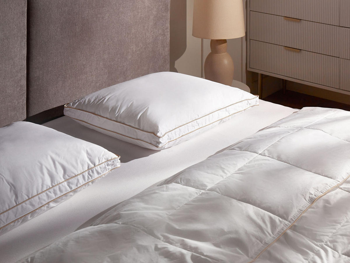 KOPFKISSEN Weiß Hoch 50/60 cm Etna - Weiß, Naturmaterialen (60/50cm) - Beliani