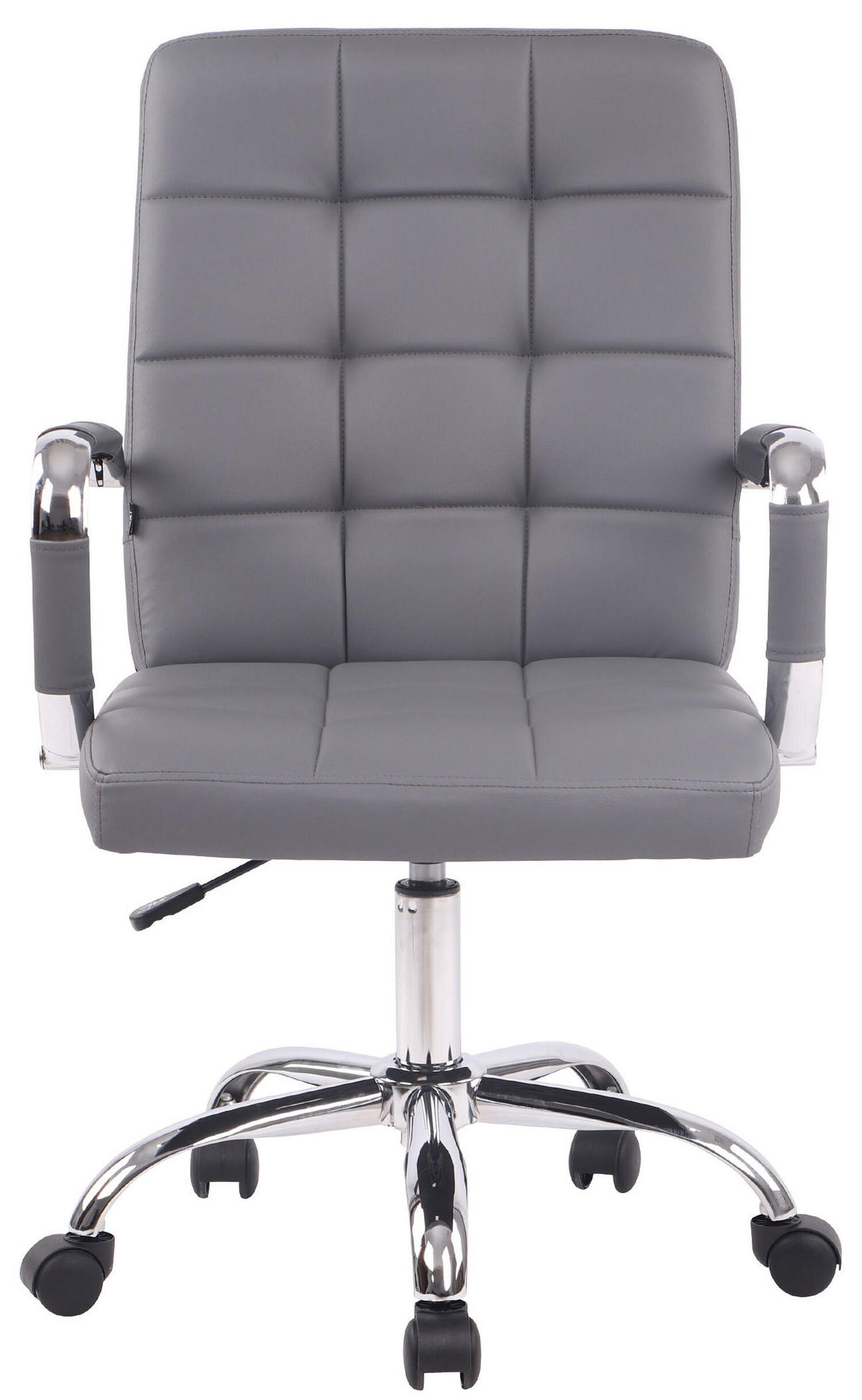 BÜROSTUHL Deal V1, Kunstleder Grau - Grau, Textil/Metall (56/104/62cm) - TPFLiving