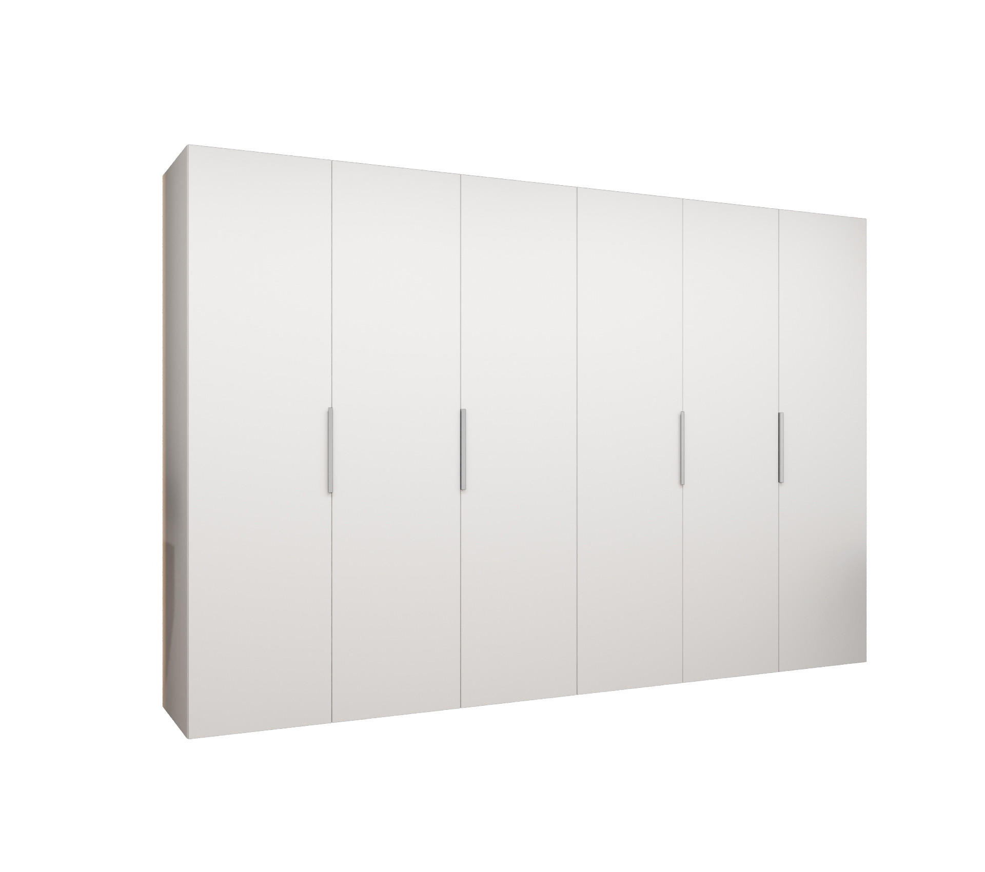 DREHTÜRENSCHRANK 202/300/52 6-türig - Kaschmir/Weiß, Holz (300/202/52cm) - MÖBEL KRYSPOL
