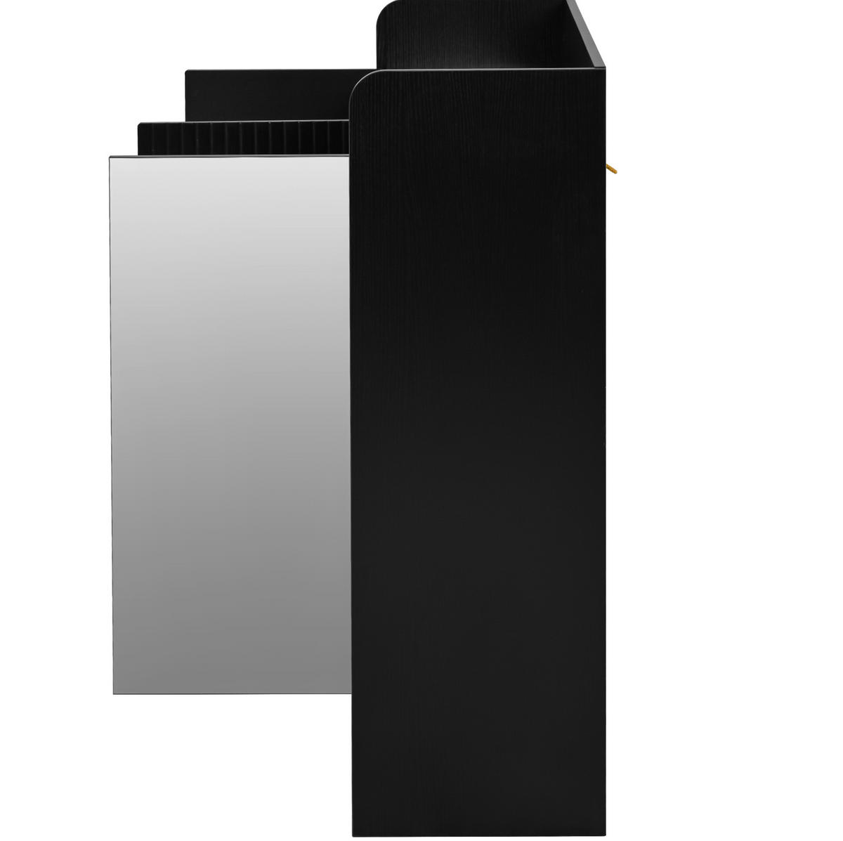 SCHUHSCHRANK 110/35,5/110 cm in Schwarz mit 3 Türen und Ganzkörperspiegel - Schwarz, Holzwerkstoff (110/110/35.5cm) - BEAOK