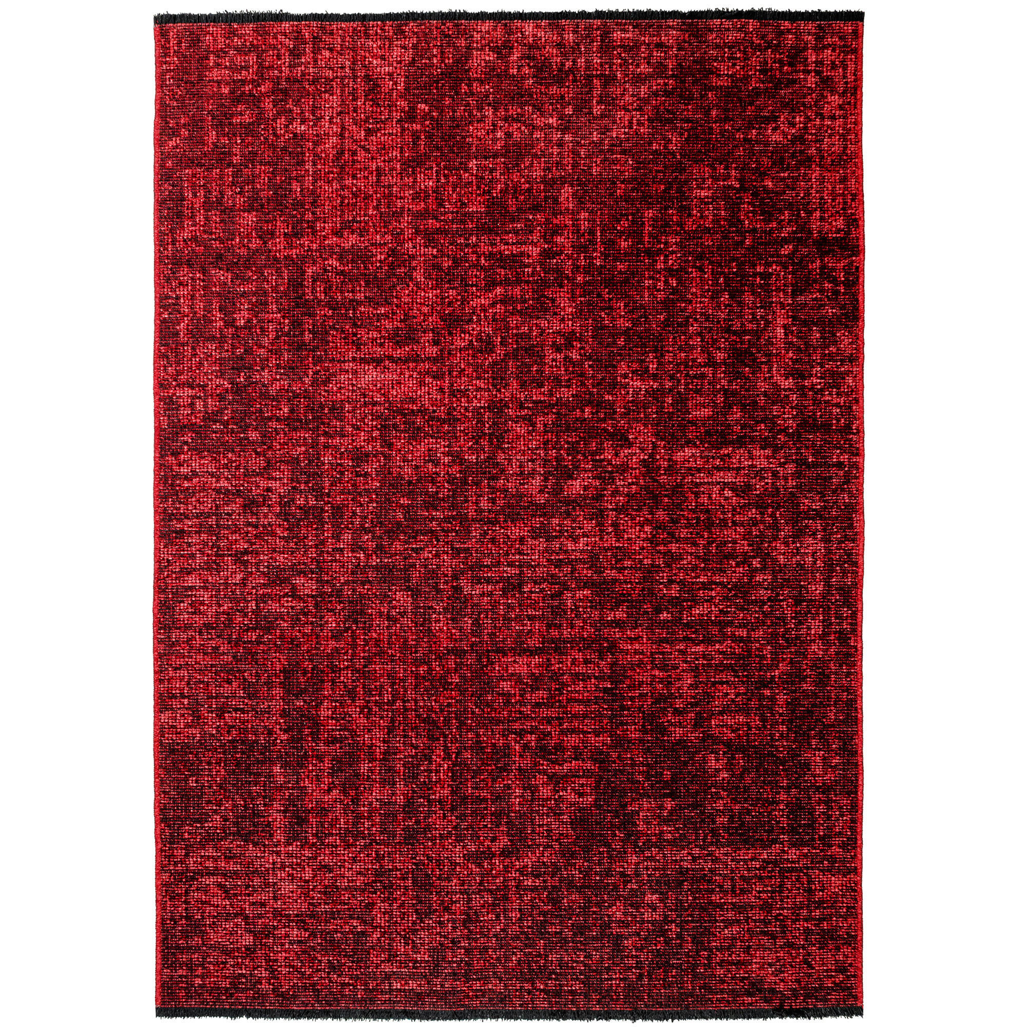 TEPPICH Kurzflor Unicolor Chenille Baumwolle Innen Rot Rechteckig 140x200 - Rot, Textil (140/200cm) - KADIMA DESIGN