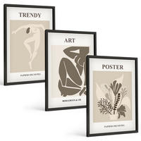 BILDER SET 3er Set - 40x60 cm Schwarzer Rahmen - Matisses Pflanzenfiguren - Schwarz, Kunststoff (40/60cm) - TULUP