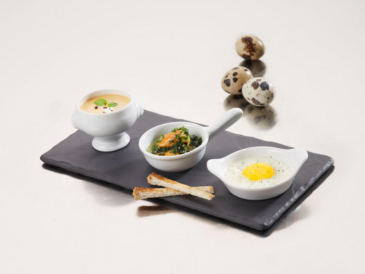 TABLETT/ TELLER/ Untertasse für Cappuccino Becher 25 x 12 cm Matt schiefer - Schwarz, Keramik (12/0.7/25cm) - Revol Porcelaine France