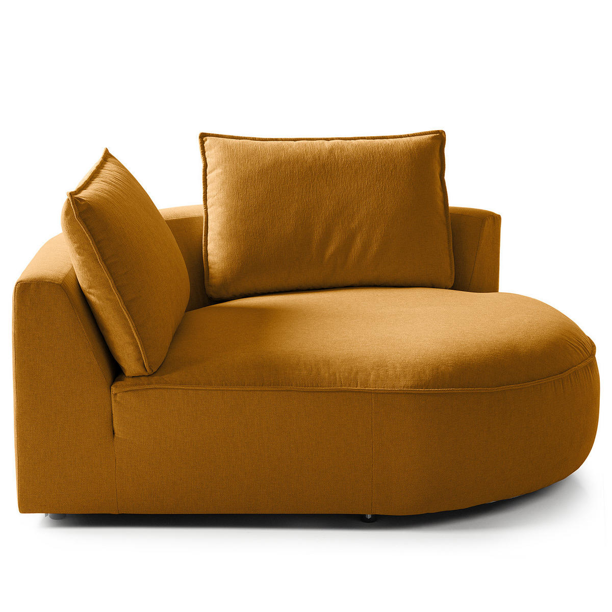 OTTOMANE - modular - Schwarz/Orange, Kunststoff/Textil (126/82/154cm) - home24