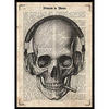 POSTER Schädel Mit Kopfhörern A4 Rahmenlos - Klar, Papier (29.7/5/21cm) - Nacnic