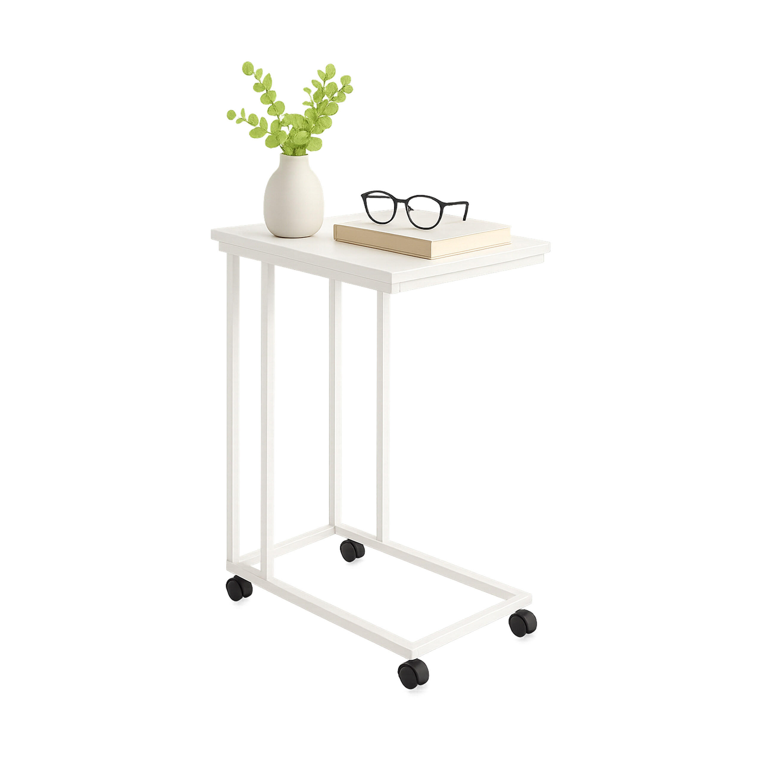 BEISTELLTISCH - Weiß, Holzwerkstoff/Kunststoff (35/50/68cm) - Relaxdays