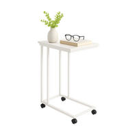BEISTELLTISCH - Weiß, Holzwerkstoff/Kunststoff (35/50/68cm) - Relaxdays