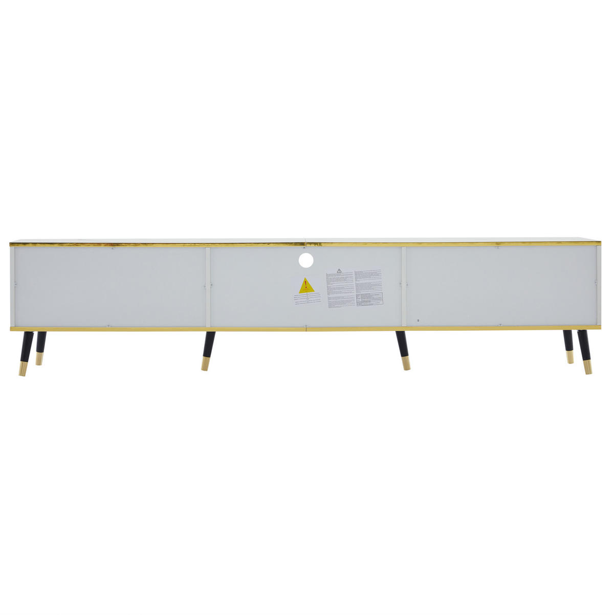 LOWBOARD 200/40/46 cm mit 2 Türen, Schublade und Kabeldurchlass - Weiß, Holzwerkstoff (200/46/40cm) - BEAOK
