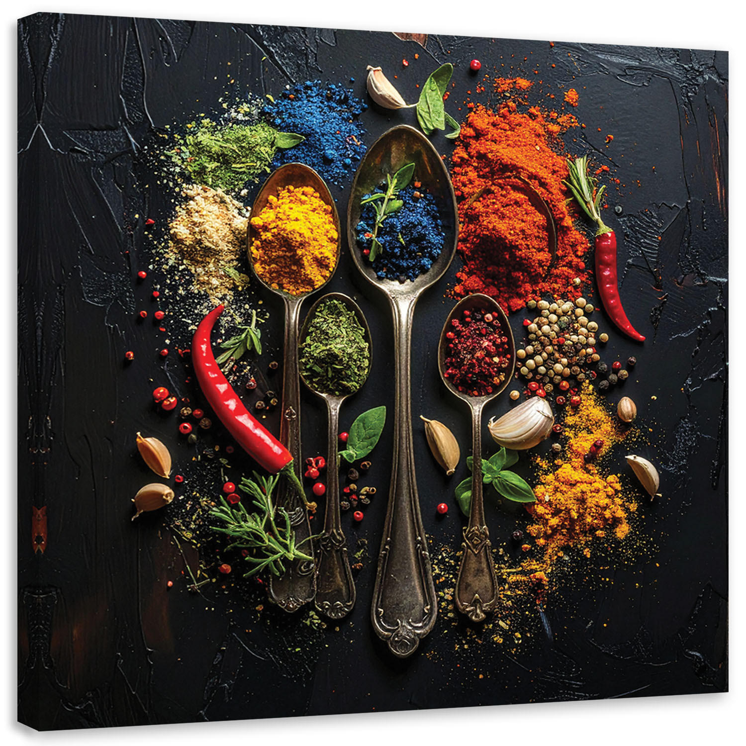 LEINWANDBILD Essen & Trinken 40x40cm - Multicolor, Textil (40/40cm) - Feeby