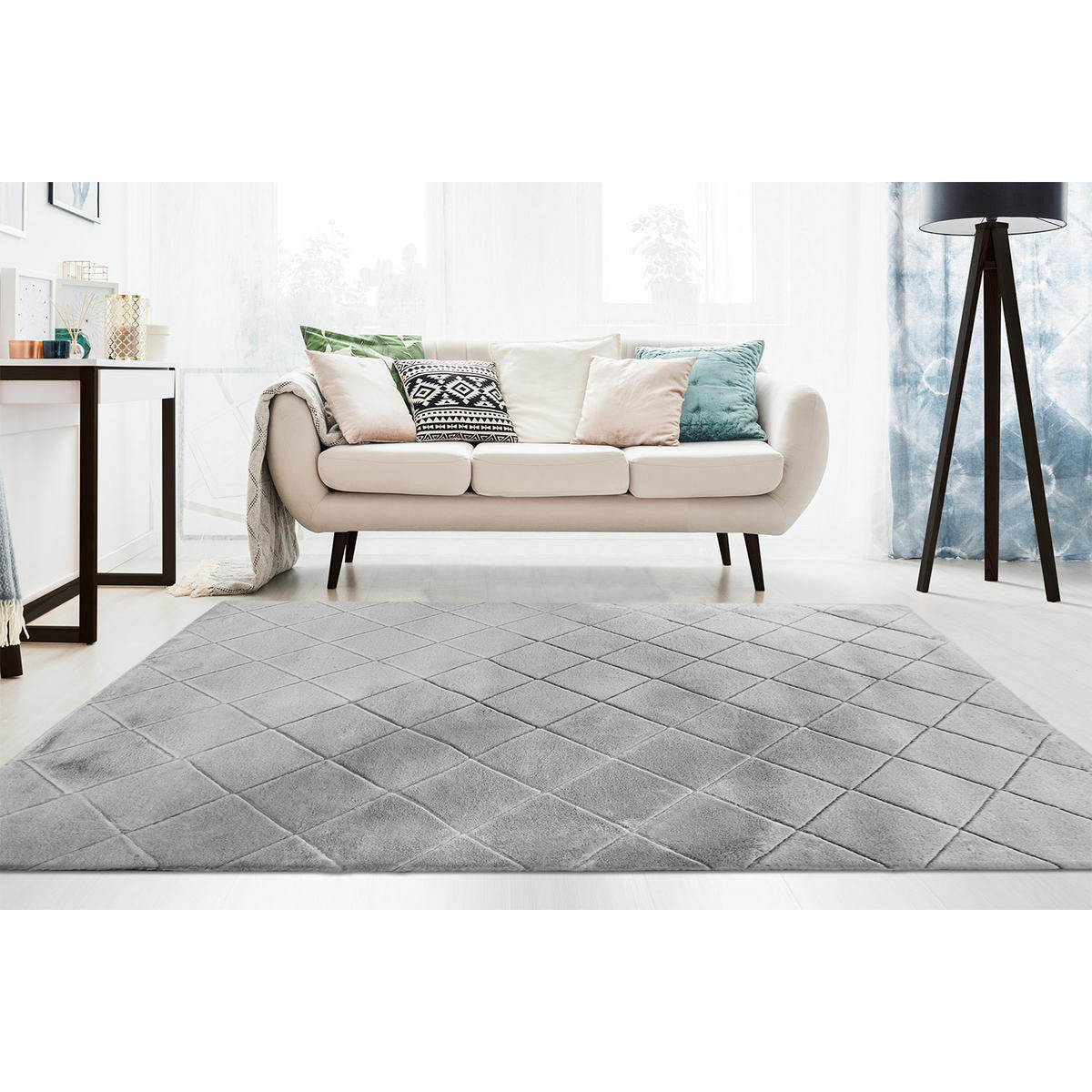 HOCHFLOR-TEPPICH Moment 600 Grau 160x230 cm - Grau, Textil (160/230cm) - carpet city