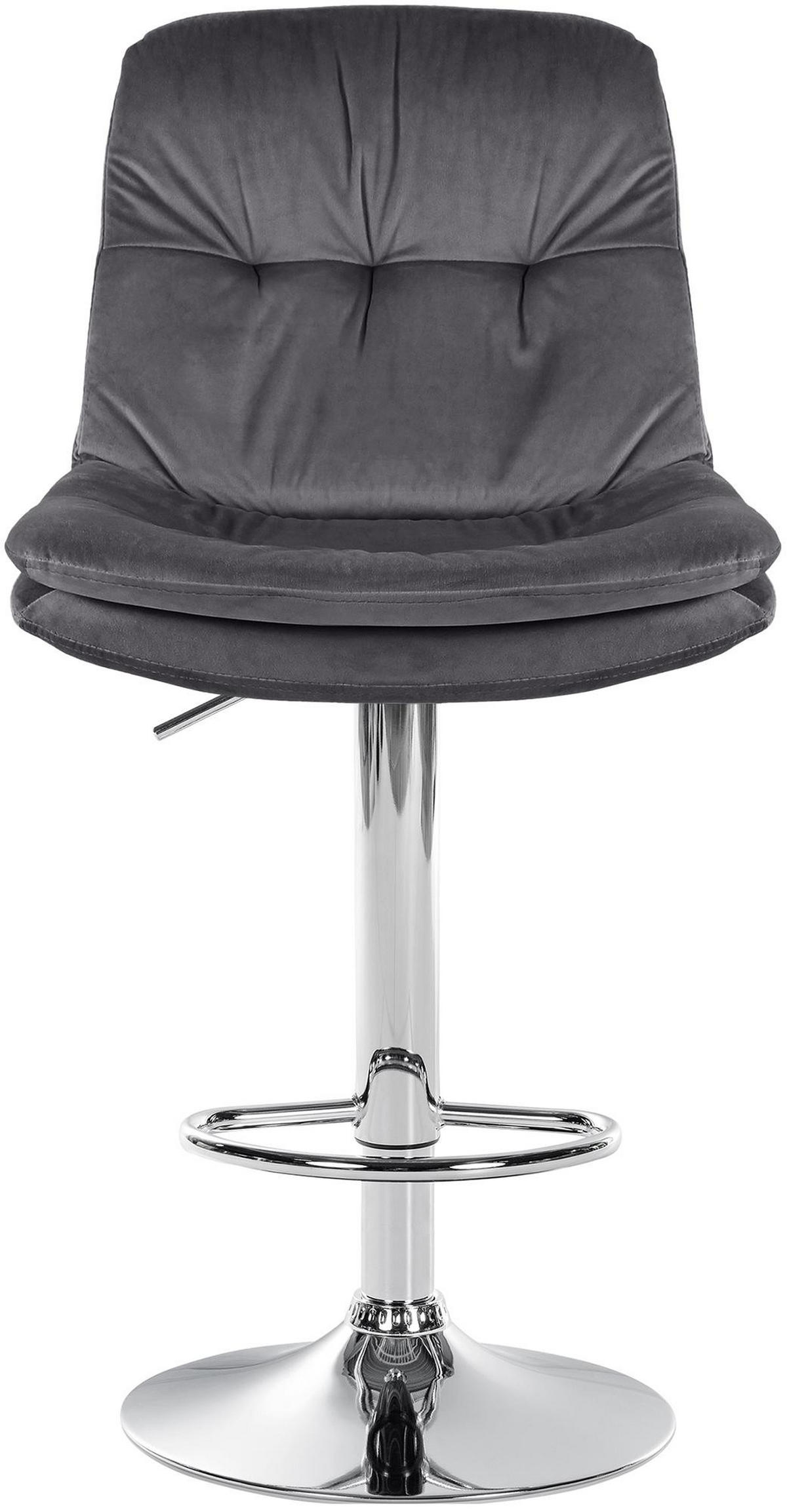 BARHOCKER Samt dunkelgrau - Dunkelgrau/Schwarz, Textil (46/94/54cm) - CLP