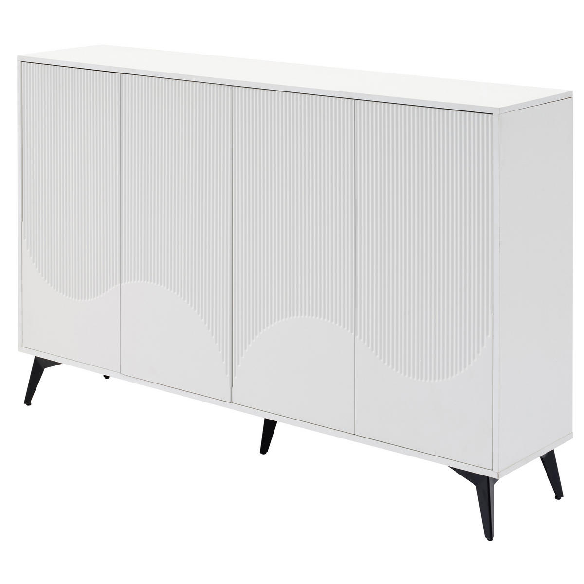 SIDEBOARD 160/35/100 cm Weiß aus Spanplatte und Metall mit verstellbaren Einlegeböden - Weiß, Holzwerkstoff (35/100/160cm) - OKWISH
