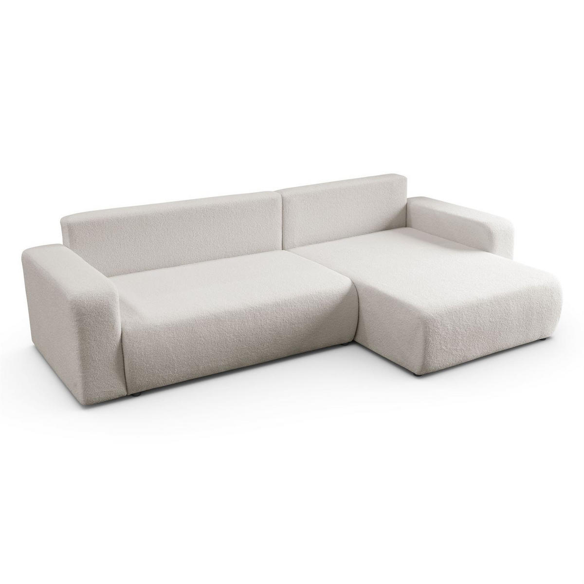 ECKSOFA VESPO XL mit Schlaffunktion und Bettzeugkasten - Ecru, Textil (267/143cm) - Lookway