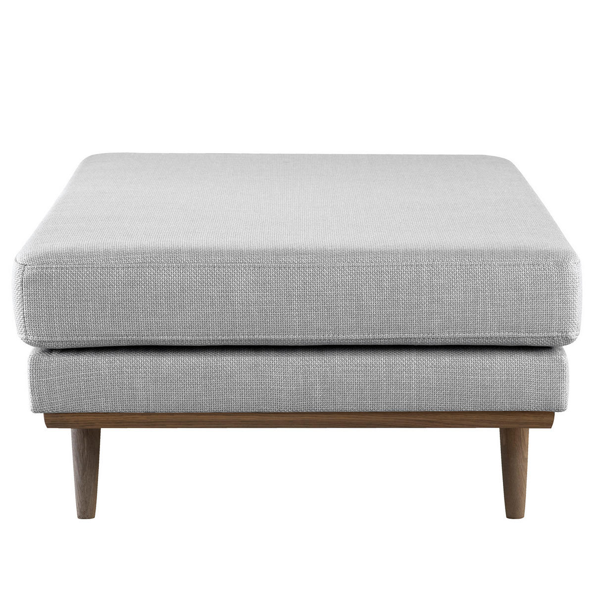 POLSTERHOCKER - Eichefarben/Hellgrau, Eichenholz/Textil (85/43/60cm) - home24