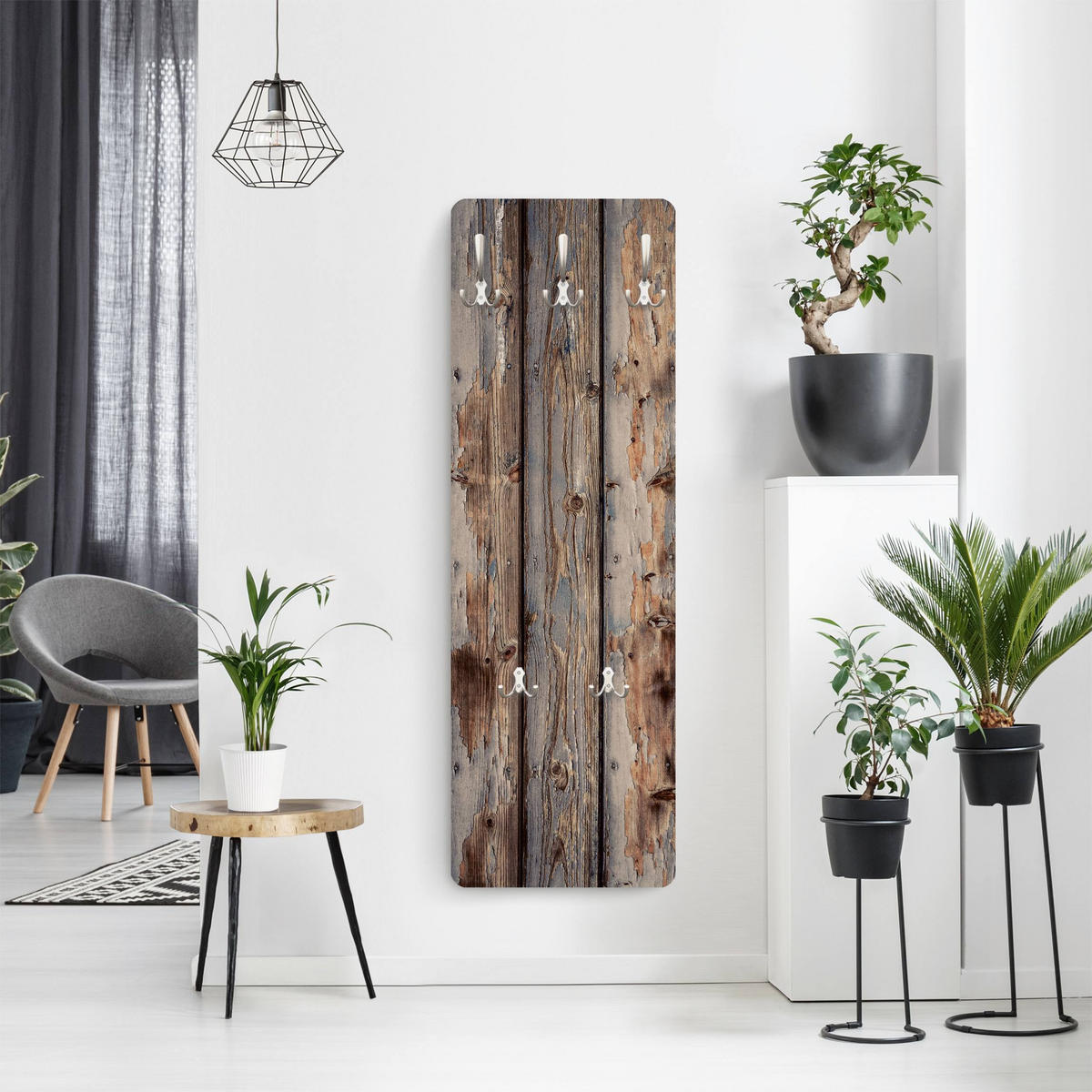 WANDGARDEROBE - Rustikale Bretter 34/105 cm - Braun, Holzwerkstoff (34/105/1.6cm) - Bilderwelten