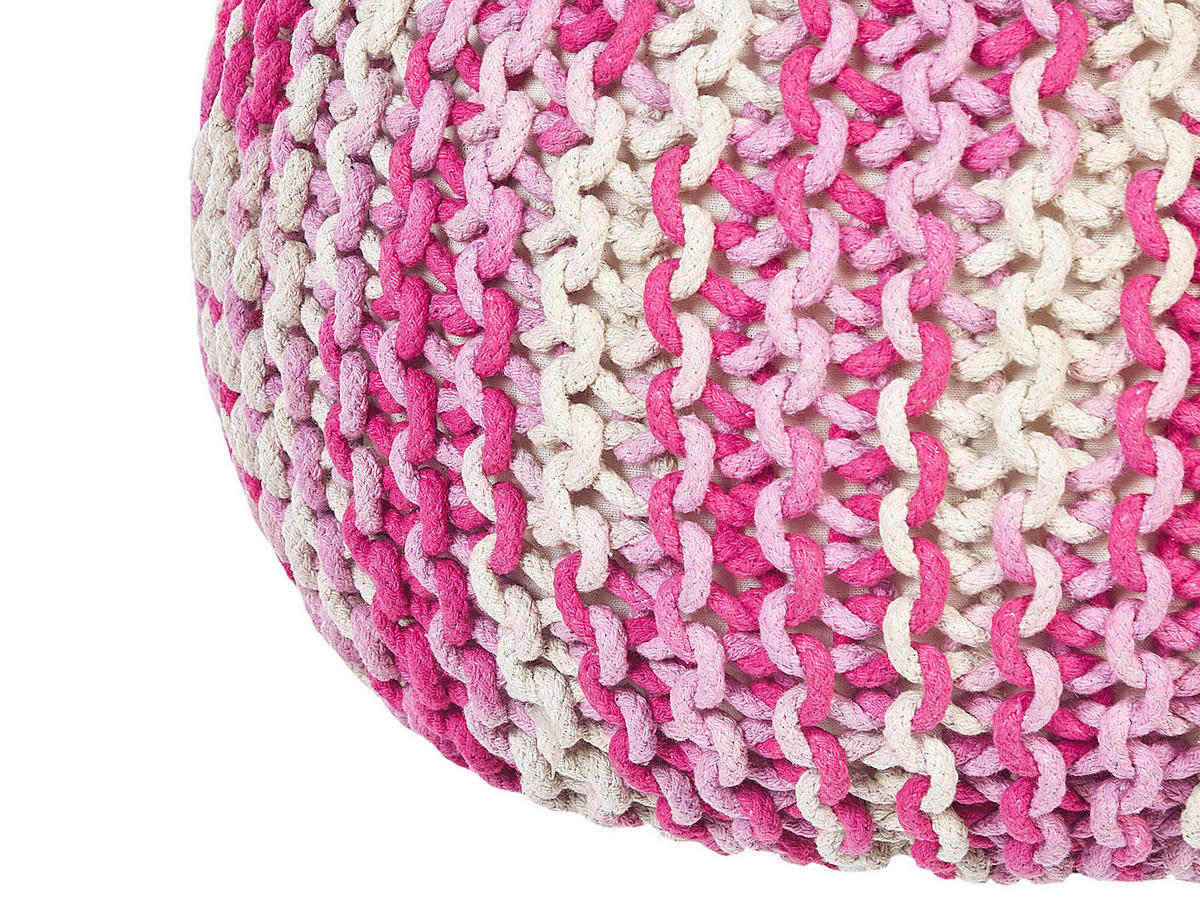 POUF Conrad 50/50/35 cm - Weiß, Naturmaterialen/Textil (50/35/50cm) - Beliani