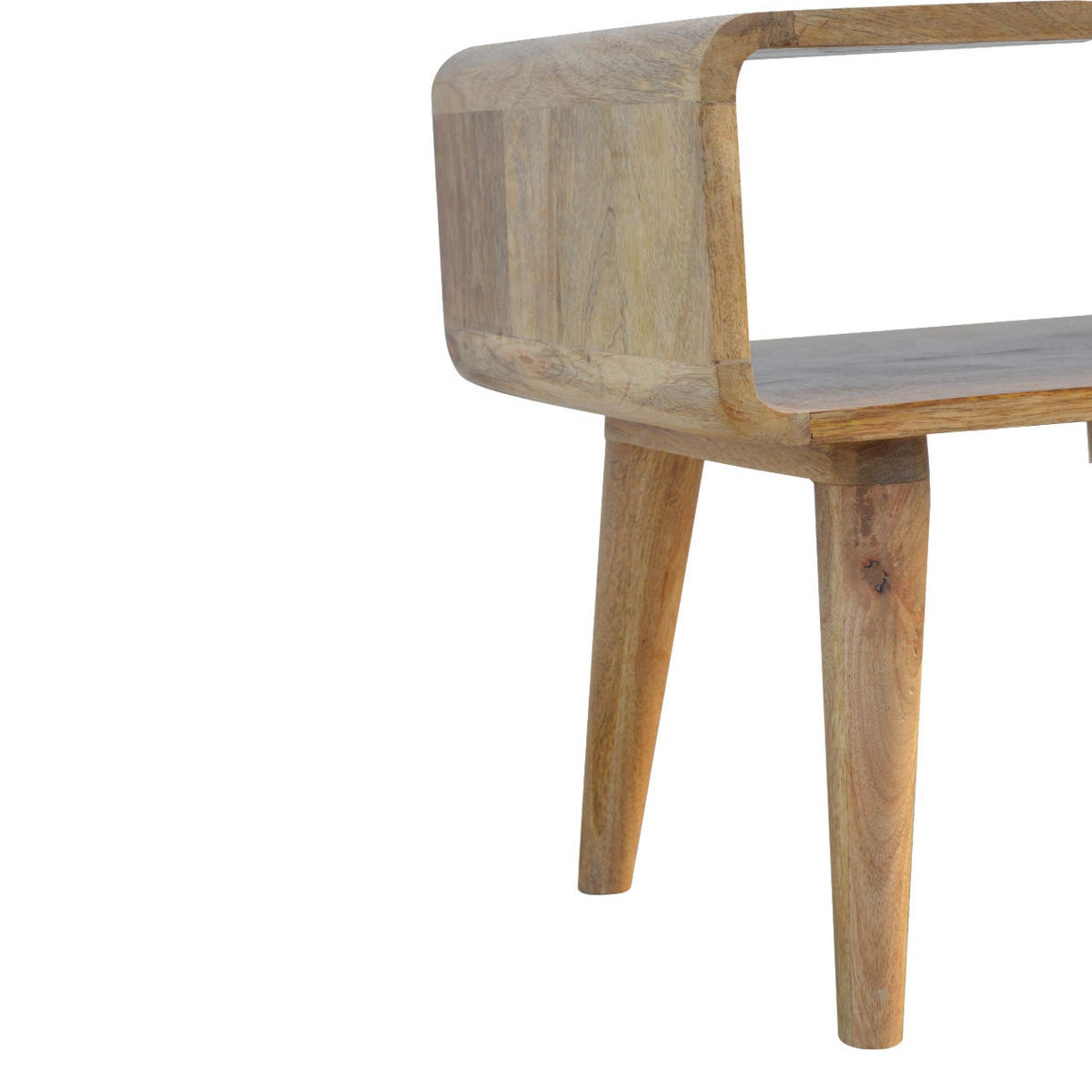 NACHTTISCH mit freiem Fach, Nordische Beine, Beige - Messingfarben/Braun, Holz/Metall (45/50/35cm) - Artisan Furniture