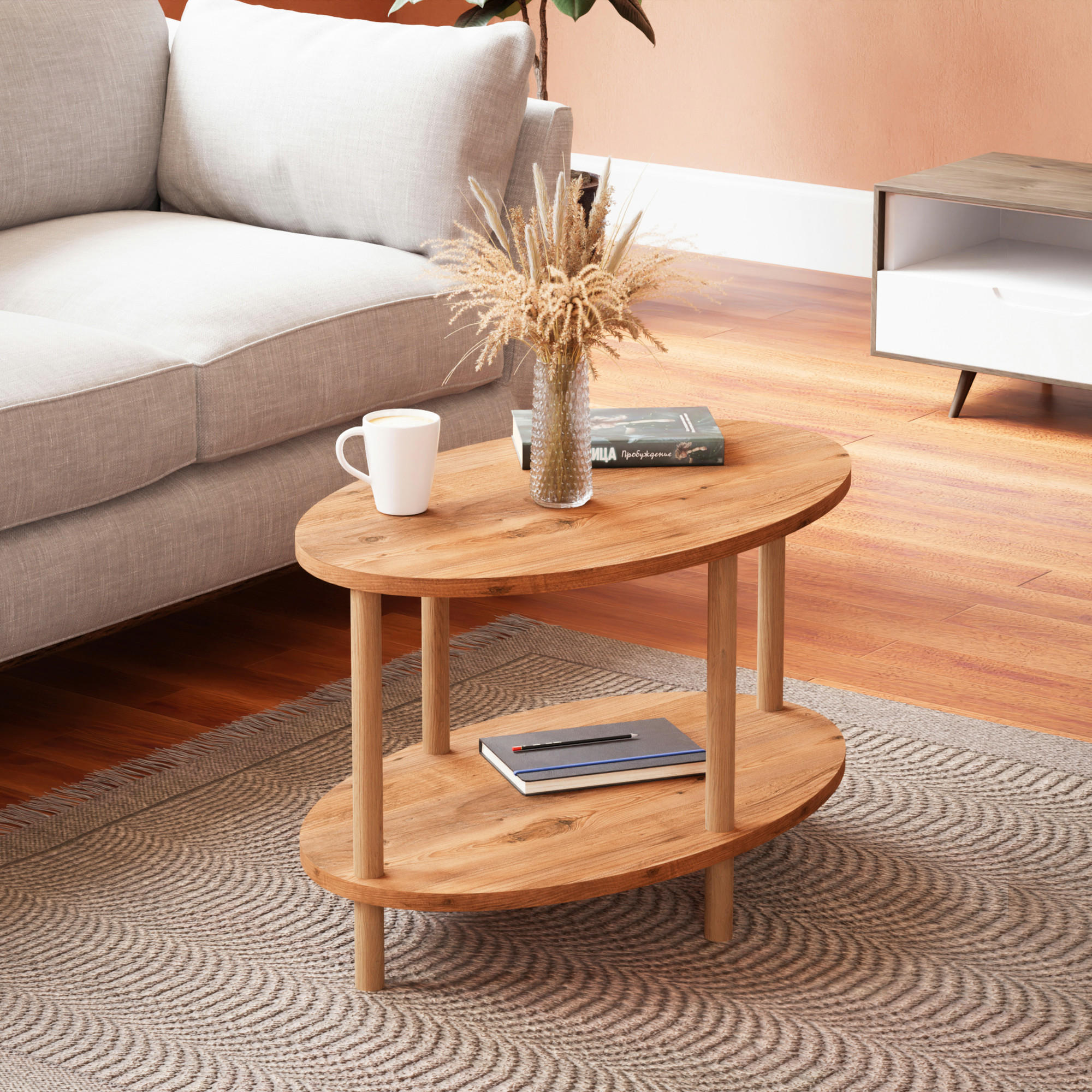 COUCHTISCH Højreby 70/44/43 cm - Naturfarben/Braun, Holz/Holzwerkstoff (70/44/43cm) - [en.casa]