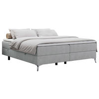 BOXBETT LESS 180/200 Hellgrau Struktur - H3 - Hellgrau, Holz/Textil (180/200cm) - MKS