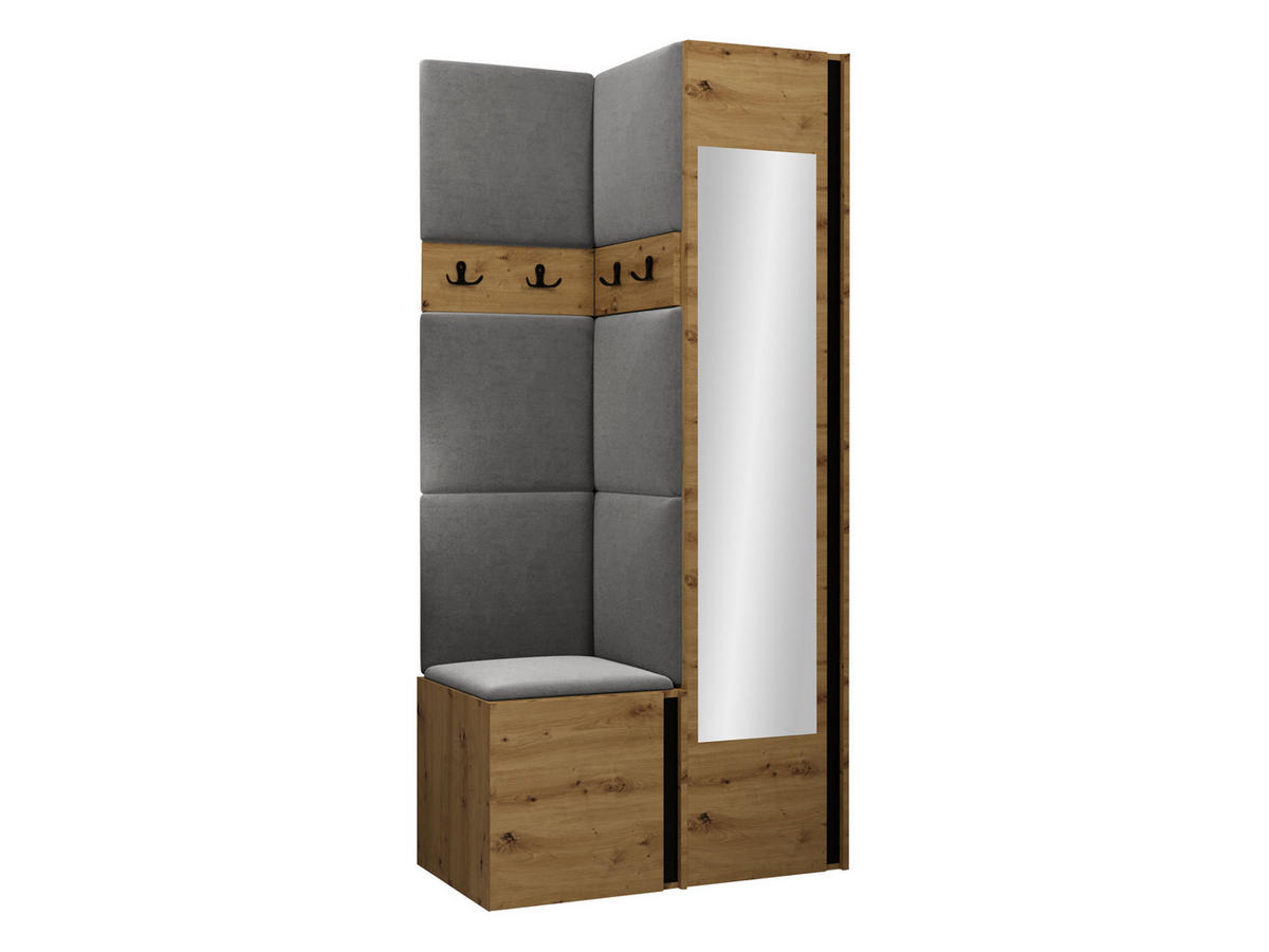 GARDEROBEN-SET Orion XXV - Eiche Artisan/Grau, Holzwerkstoff/Kunststoff (82/186/46cm) - MIRJAN24
