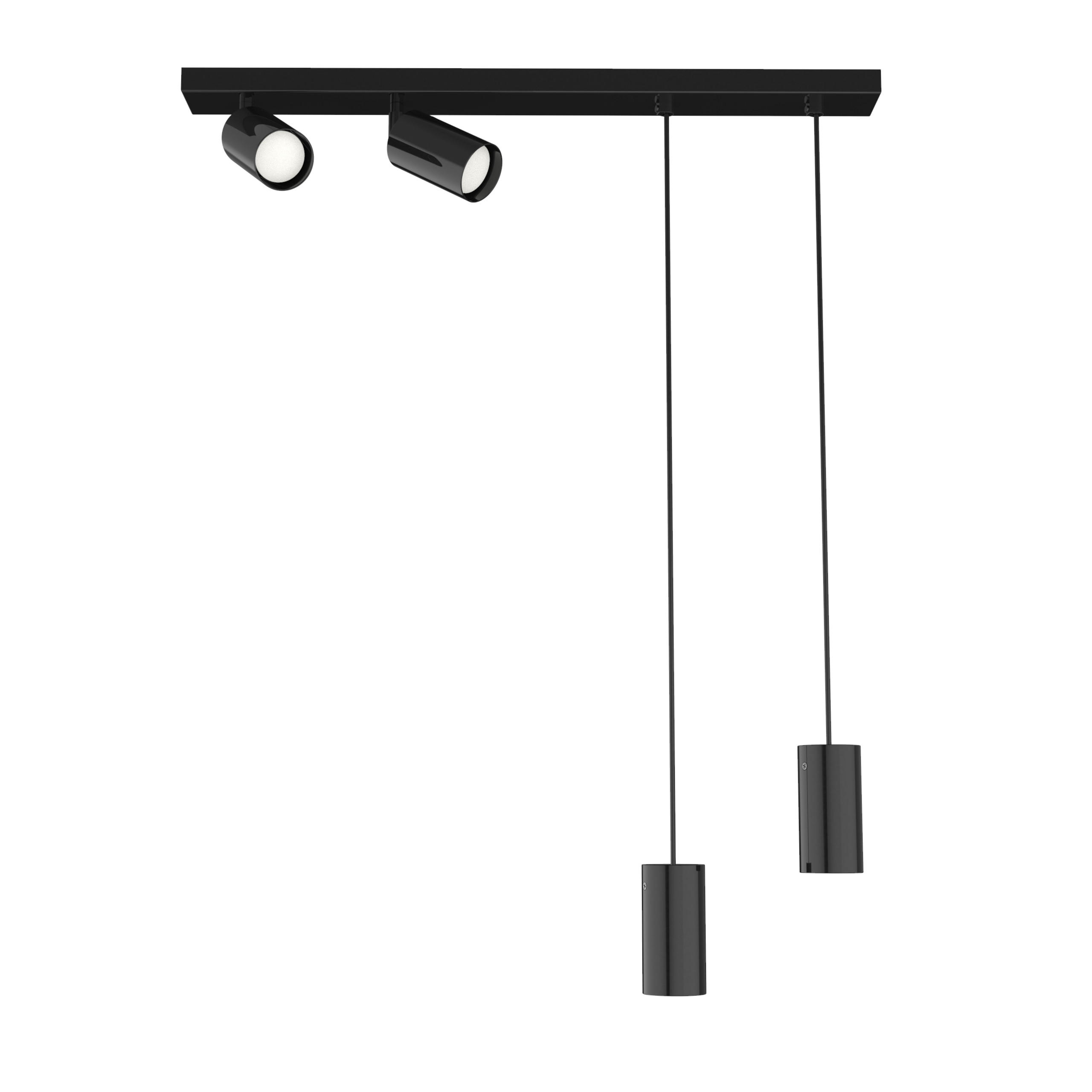 STRAHLER - Schwarz Hochglanz, Metall (6/70/120cm) - Lumicom