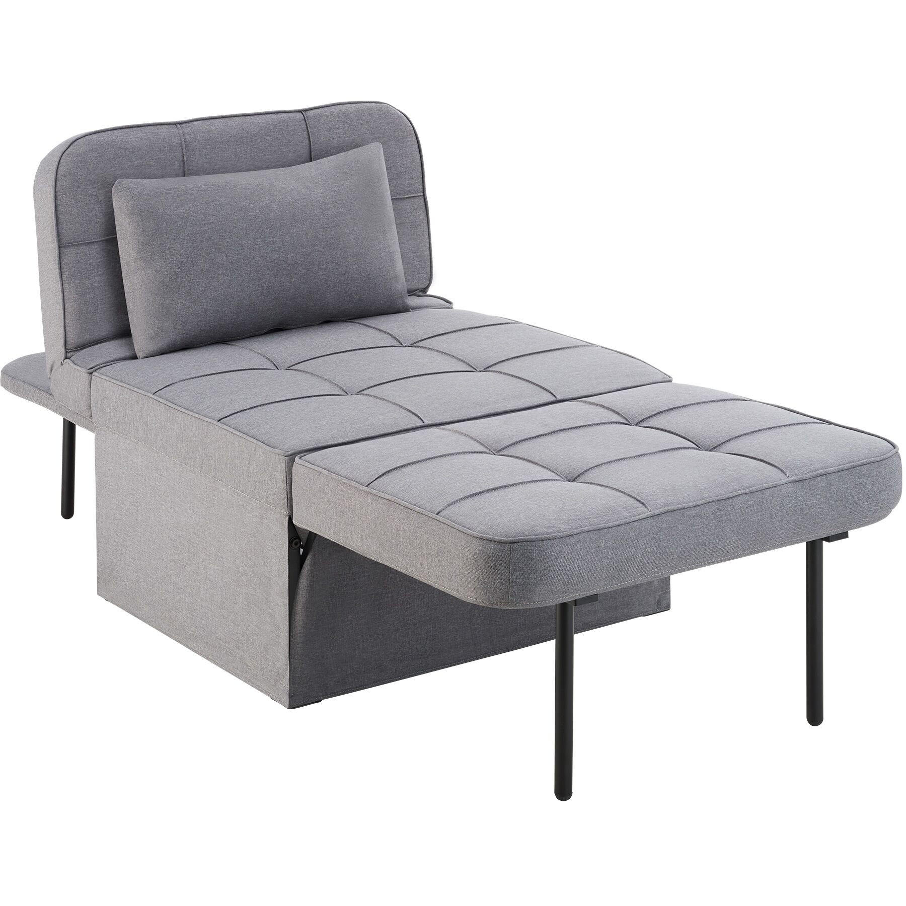 SCHLAFHOCKER Ponto,Belastbarkeit 150 kg ,grau - Grau, Textil (74/79/170cm) - tectake