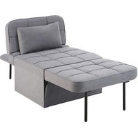 SCHLAFHOCKER Ponto,Belastbarkeit 150 kg ,grau - Grau, Textil (74/79/170cm) - tectake