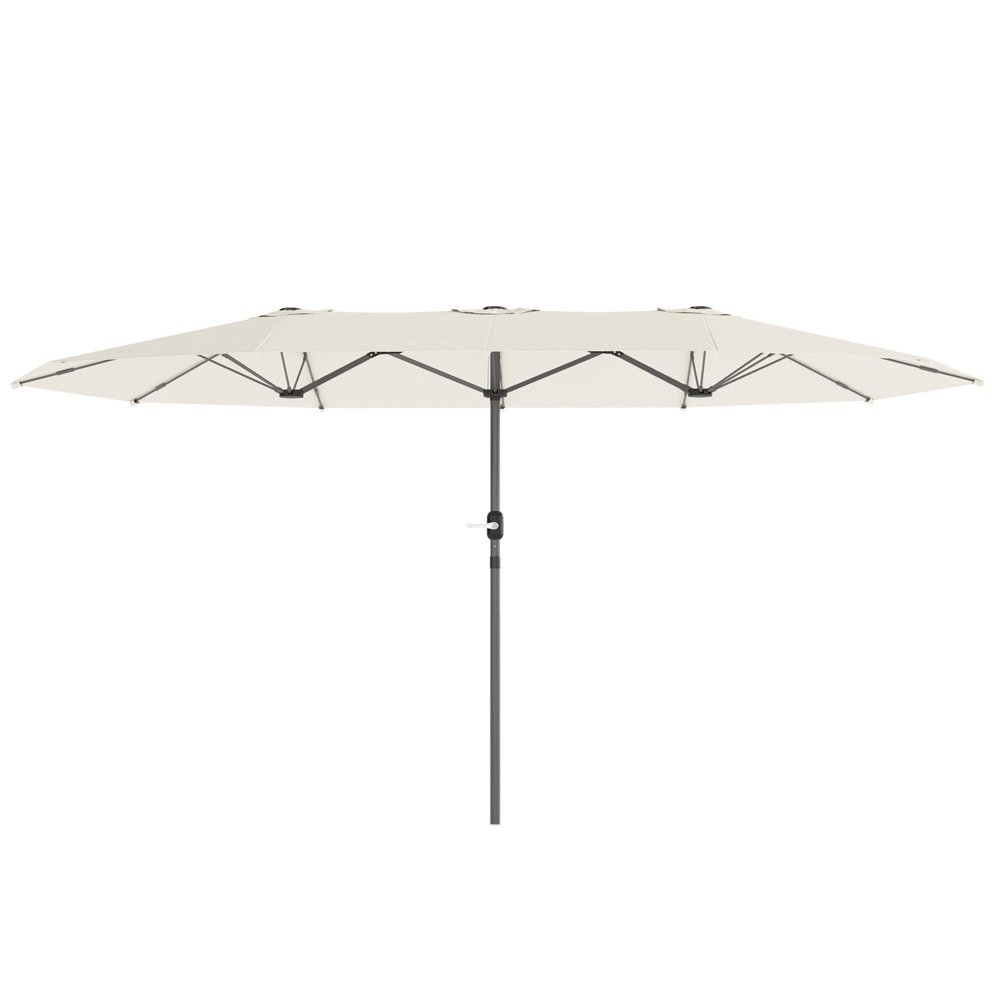 DOPPELSONNENSCHIRM 436 x 260 cm - Beige, Metall (260/436cm) - Outsunny