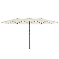 DOPPELSONNENSCHIRM 436 x 260 cm - Beige, Metall (260/436cm) - Outsunny
