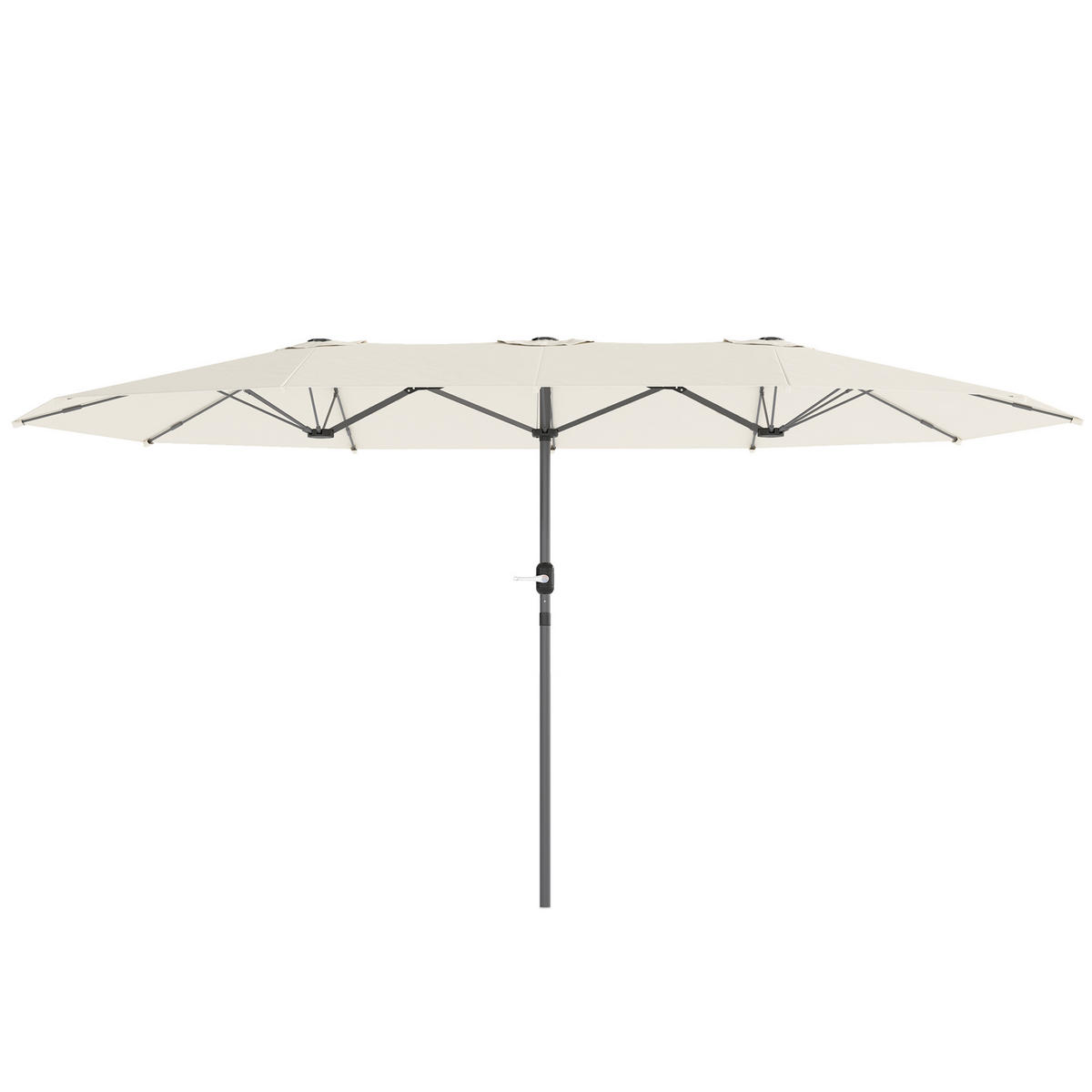 DOPPELSONNENSCHIRM 436 x 260 cm - Beige, Metall (260/436cm) - Outsunny